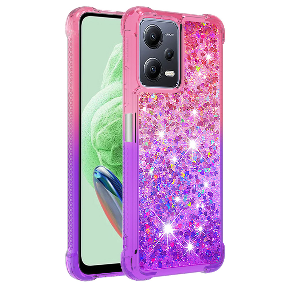 

YB Quicksand Series-3 Tpu-abdeckung Für Xiaomi Redmi Note 12 5G (China) /(global) / Poco X5 5G Gradienten Treibsand Liquid Phone Hülle - Rosa / Lila, Xiaomi Redmi Note 12 5G (China)