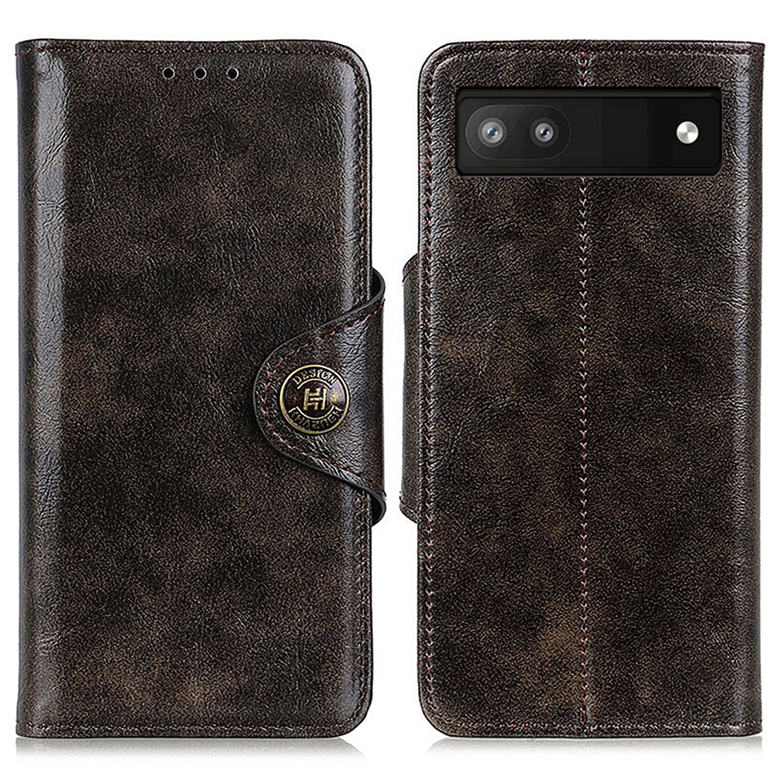 

Khazhen Für Google Pixel 7a PU Leder Brieftasche Smartphone Cover Handy Stand Hülle - Kaffee, Google Pixel 7a