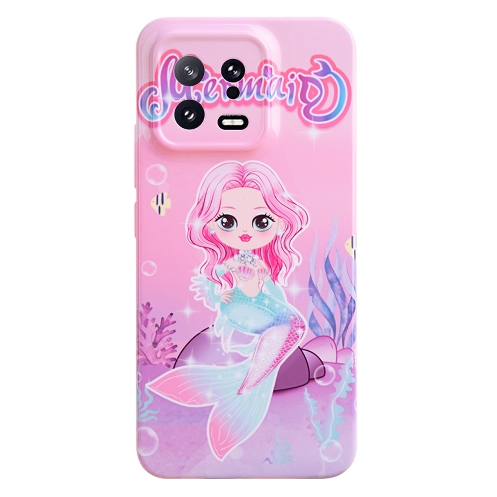 

Schockdcoverabdeckung Für Xiaomi 13 5G Muster Druck Telefonhülle Zurück Beschützer Telefonabdeckung - Rosa Meerjungfrau, Xiaomi 13