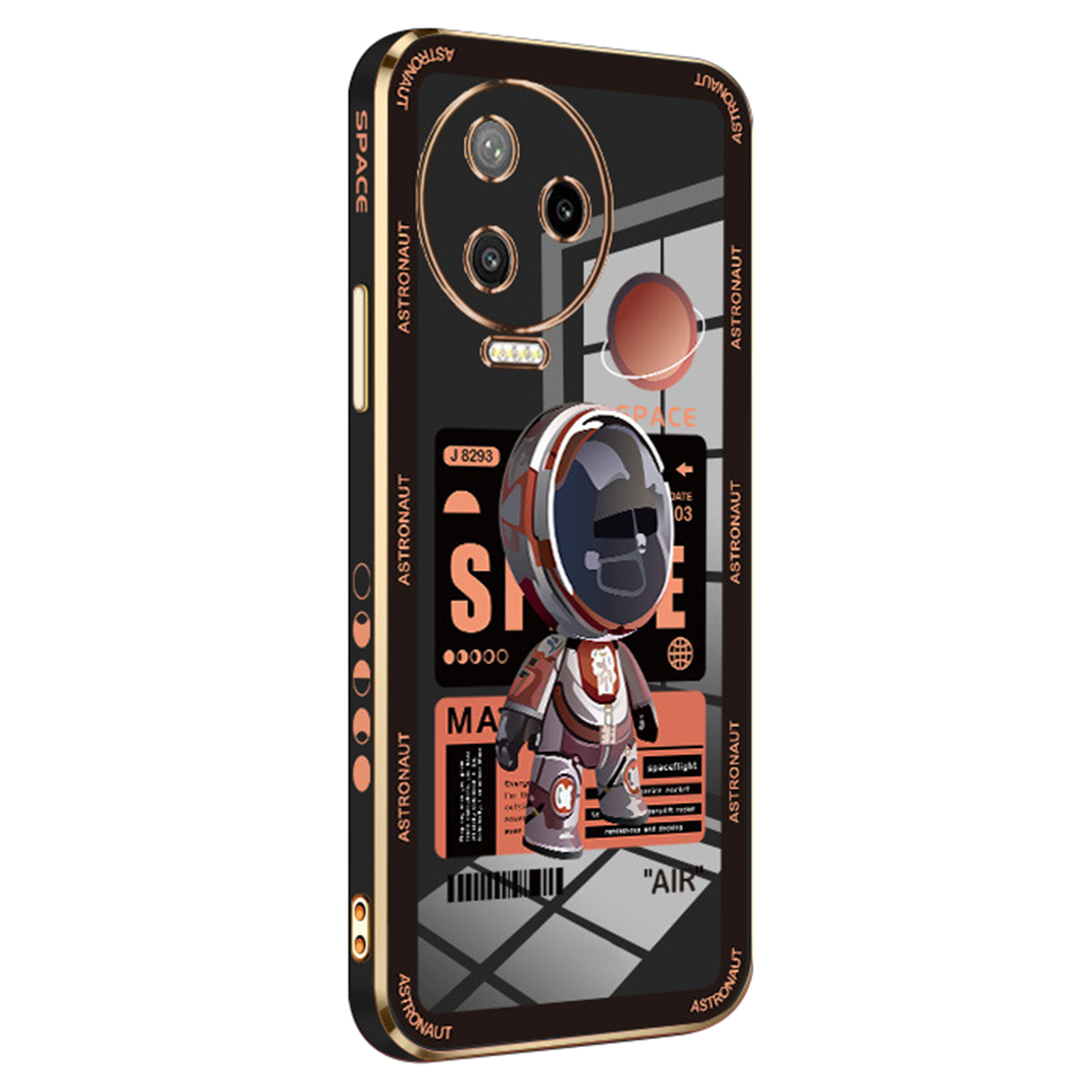 

Rzants Für Infinix Hinweis 12 Pro 4G Elektroplatten TPU Phone Case Universe Spaceman Musterabdeckung - Schwarz, Infinix Note 12 Pro 4G