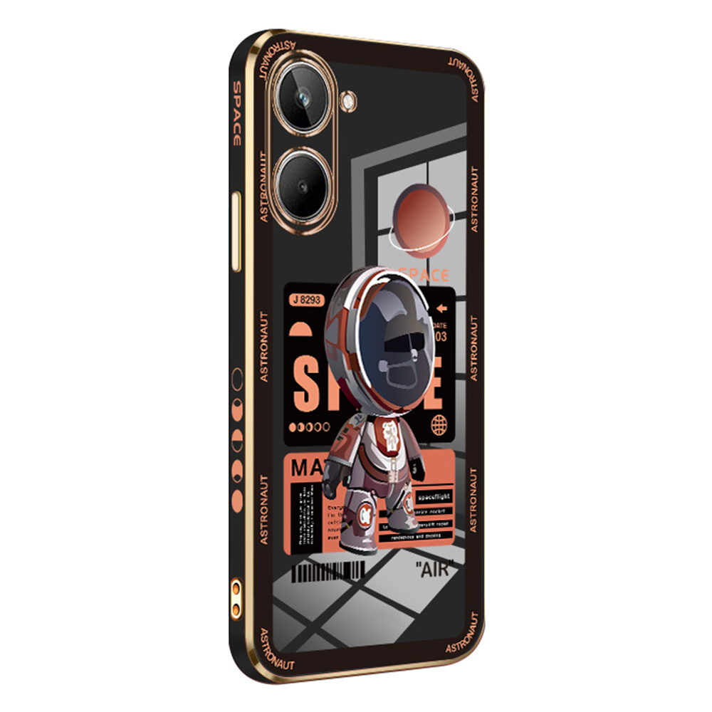 

Rzants Taleman Muster Telefonfall Für Realme 10 4g, Elektroplierendes TPU -smartphone -abdeckung - Schwarz, Realme 10 4G