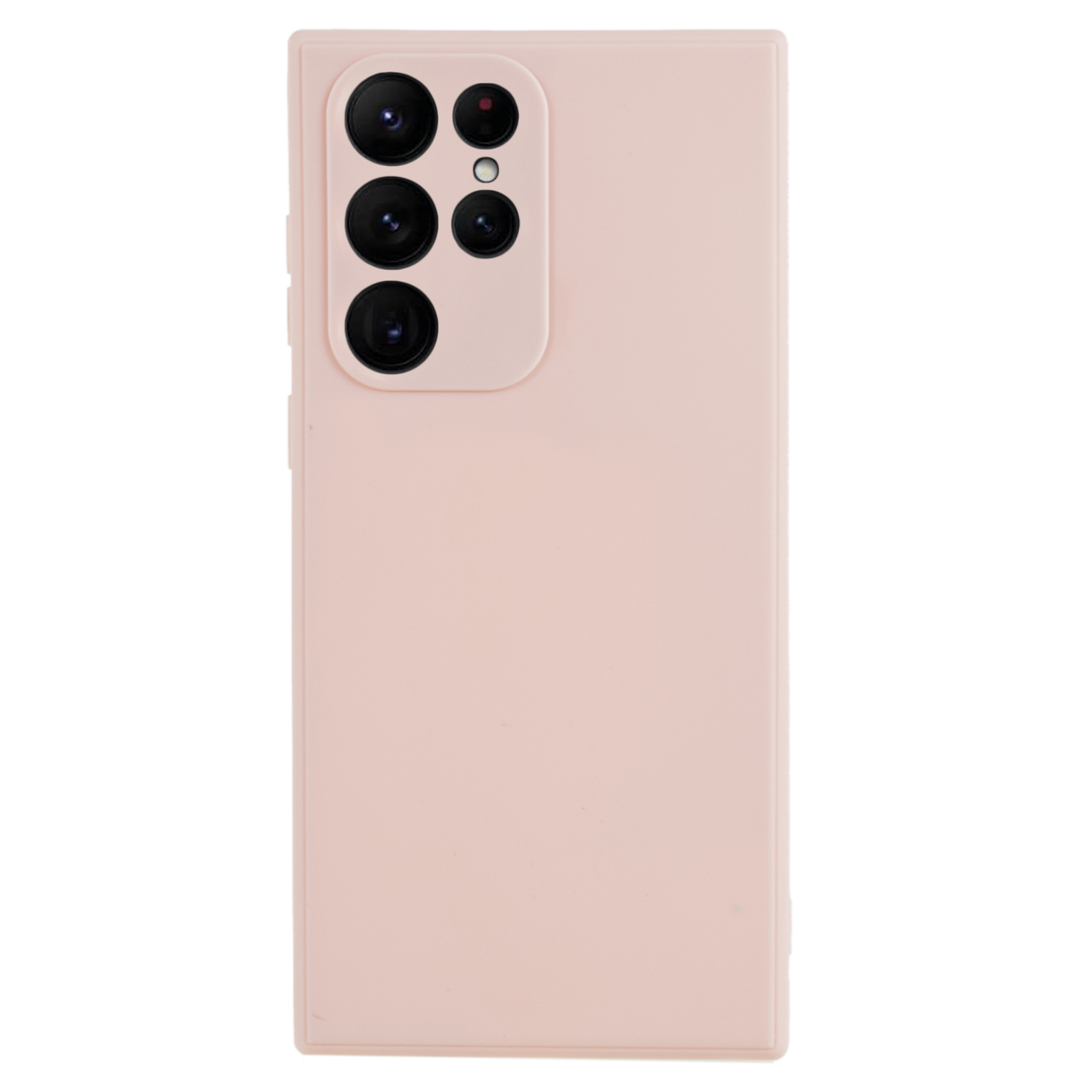

Für Samsung Galaxy S22 Ultra 5G Gerade Kante TPU -abdeckobjektiv Präziser Ausschnitt Süßigkeitenfarbenfarbe Telefonhülle - Rosa, Galaxy S22 Ultra 5G