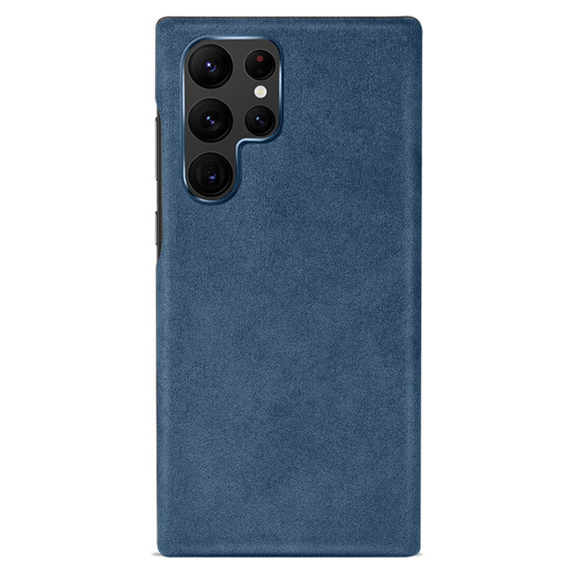 

Für Samsung Galaxy S23 Ultra-wildleder-pc-telefonhülle Magnetische Anti-drogen-telefonabdeckung - Navy Blau, Galaxy S23 Ultra