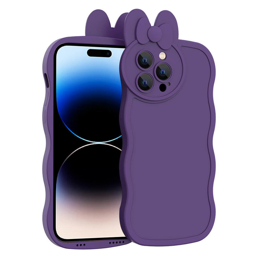 

Für Iphone 14 Pro Max Süße Kaninchen-form Flüssigsiegel - Dunkelviolett, iPhone 14 Pro Max