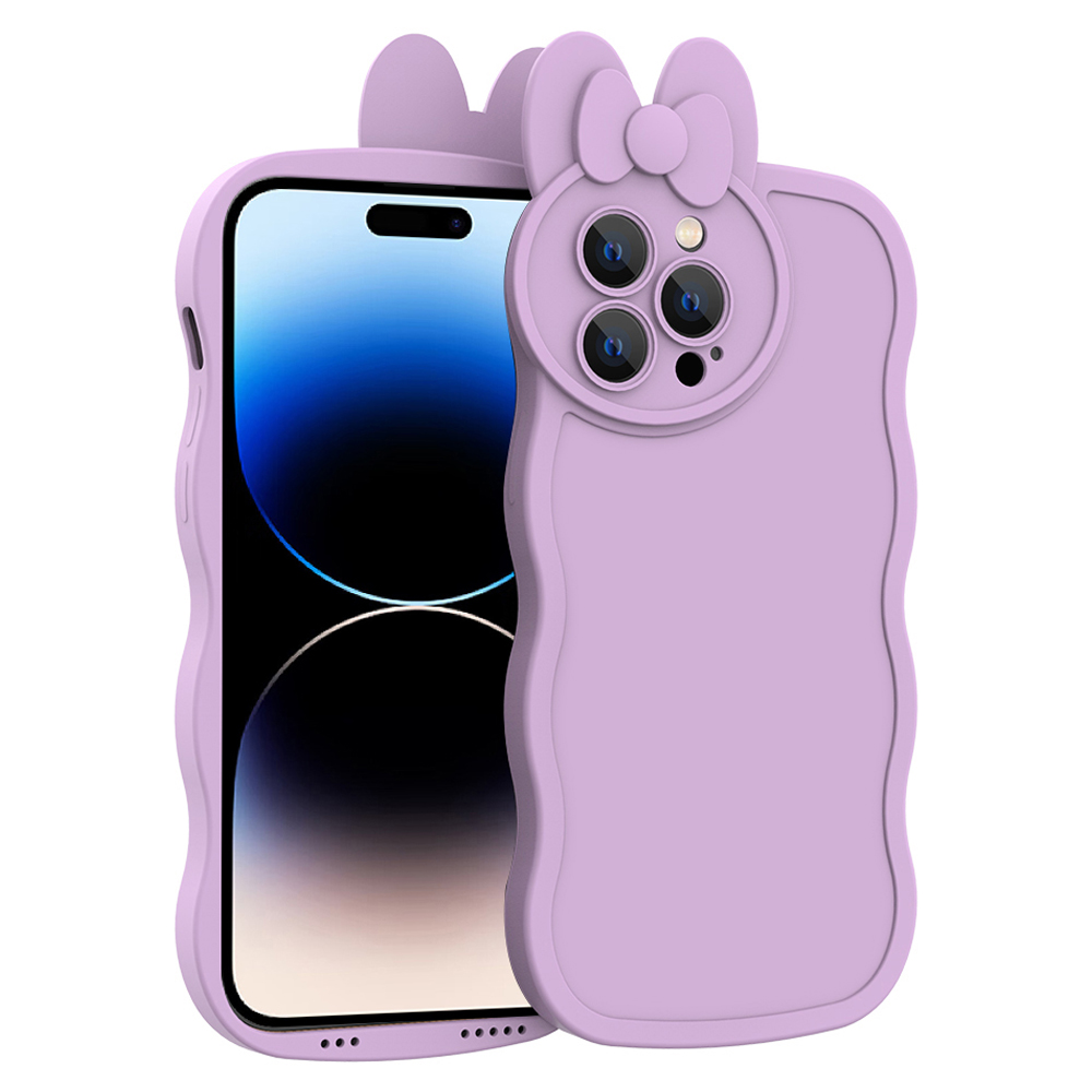 

Für Iphone 14 Pro Max Süße Kaninchen-form Flüssigsiegel - Helles Lila, iPhone 14 Pro Max