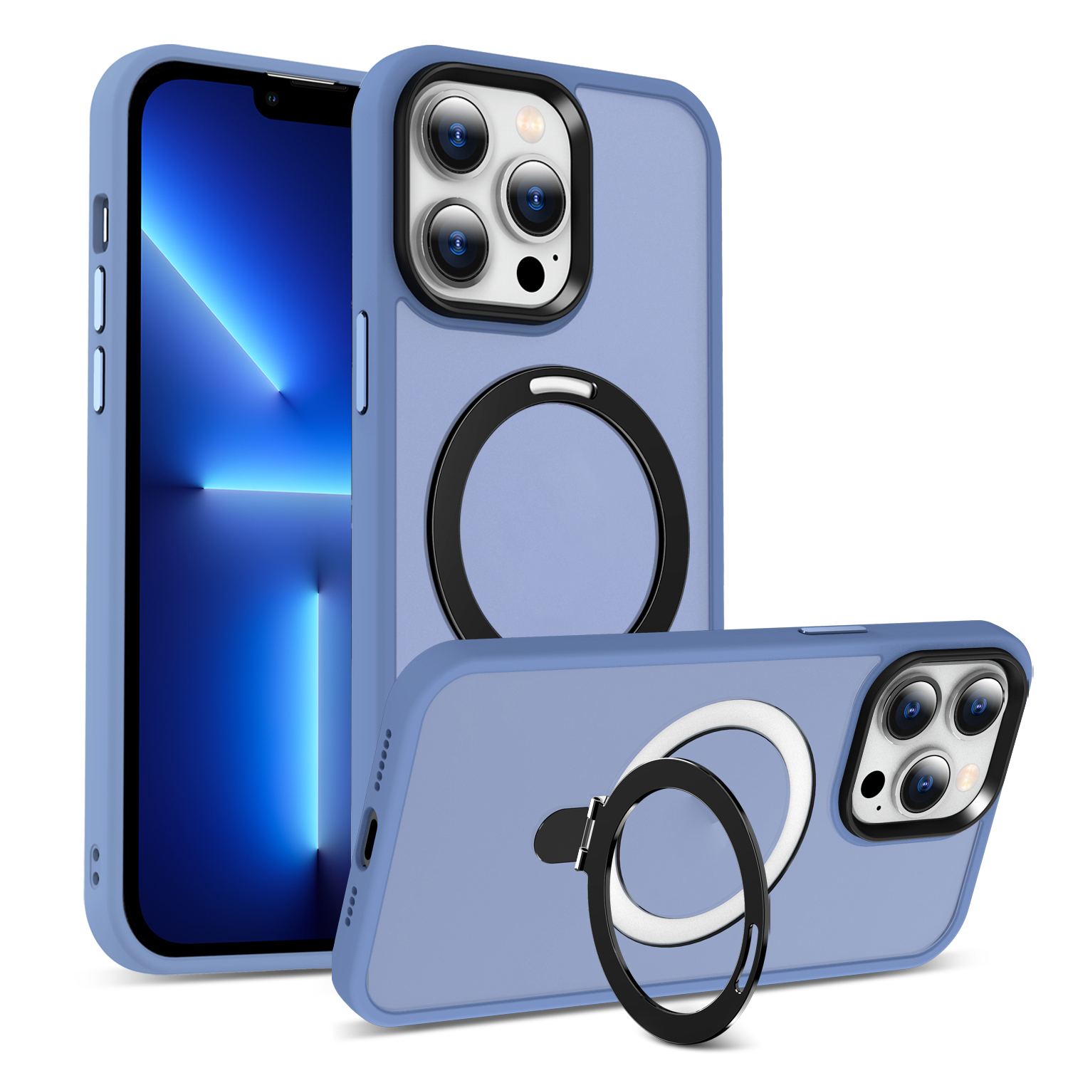 

Für Iphone 13 Pro Max. 6,7 Zoll Magnetisch Unsichtbares Kick -ständer -phone -hülle PC+TPU -dropschutzabdeckung Kompatibel Mit Magsafe - Blau, iPhone 13 Pro Max