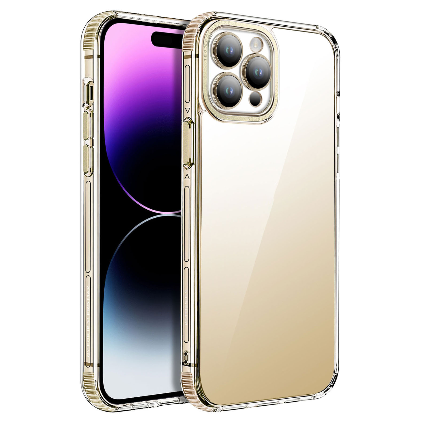 

Kstdesign Acryl-tpu-hülle Für Iphone 14 Pro Anti-Drop Slim Phone Hülle Mit Glaslinsenschutzschutz - Gold, iPhone 14 Pro