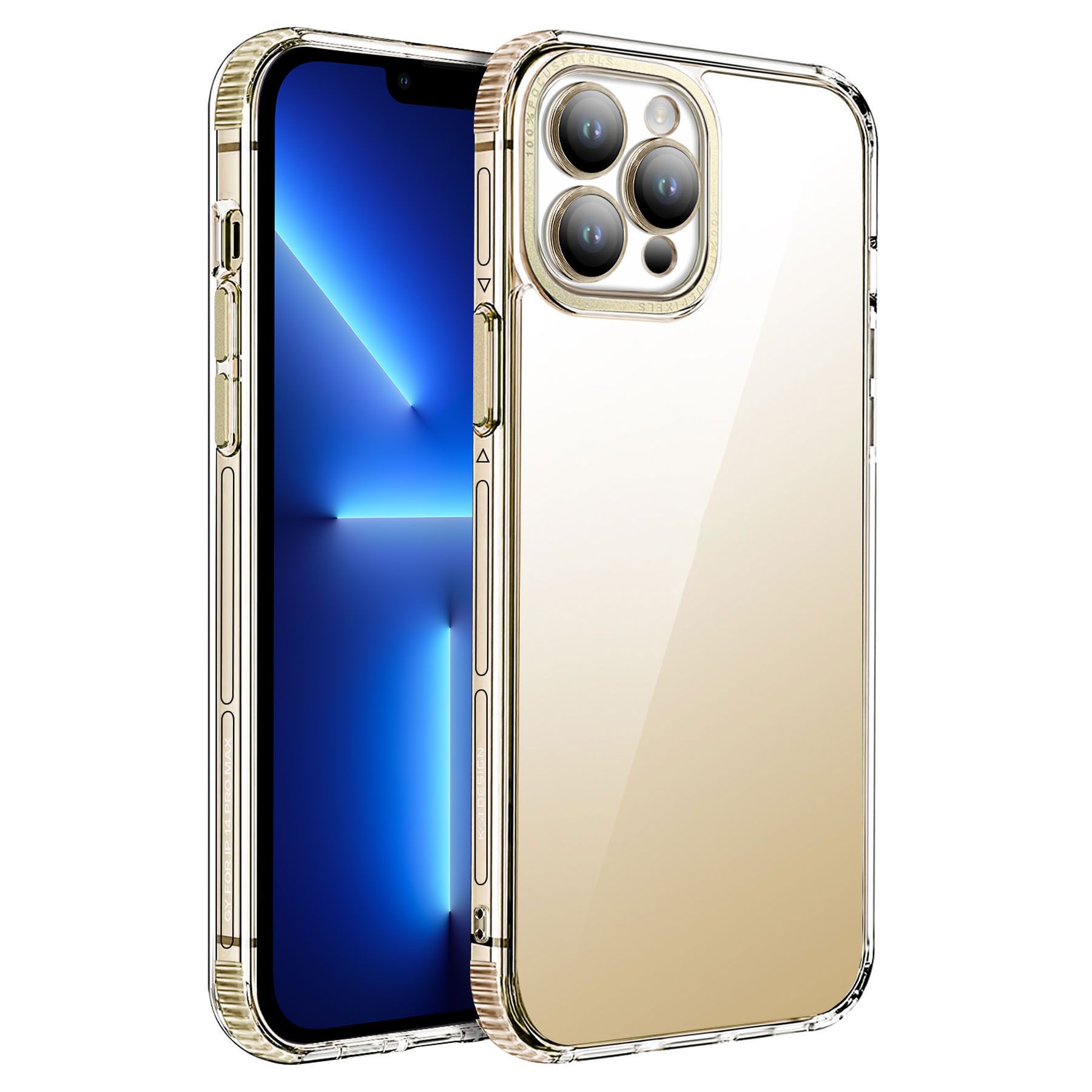 

Kstdesign Anti-fall-schlanke Für Iphone 13 Pro Max 6,7 Zoll Acryl-tpu-telefonhülle Mit Glaslinsenschutz - Gold, iPhone 13 Pro Max