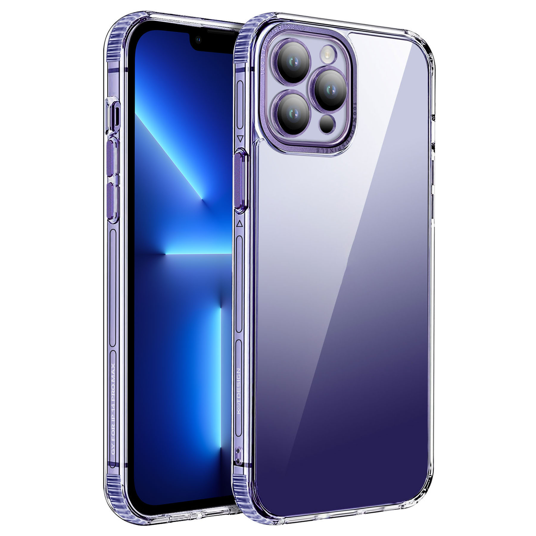 

Kstdesign Anti-fall-schlanke Für Iphone 13 Pro Max 6,7 Zoll Acryl-tpu-telefonhülle Mit Glaslinsenschutz - Dunkelviolett, iPhone 13 Pro Max