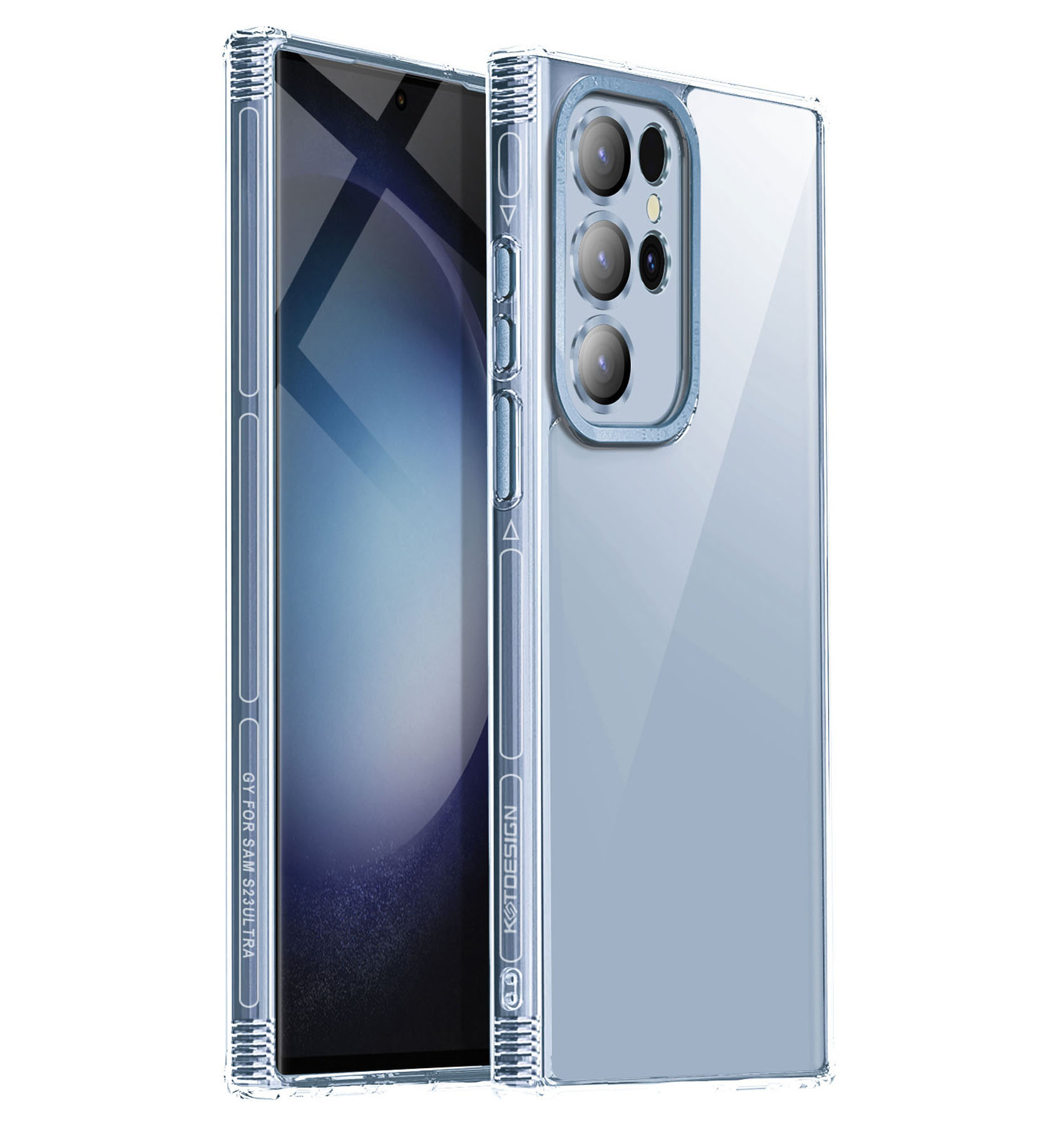 

Kstdesign Schocksicherheit Für Samsung Galaxy S23 Ultra -hülle Acryl -tpu -telefonabdeckung Mit Glaslinsenschutzschutz - Blau, Galaxy S23 Ultra