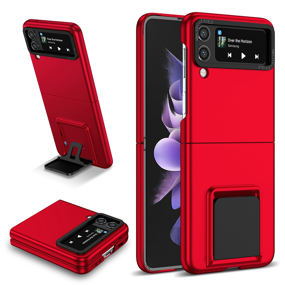 

Für Samsung Galaxy Z Flip3 5G Hülle Schockdichte Flip Phone Hülle Hartpc -abdeckung Mit Kickstand - Rot, Samsung Galaxy Z Flip3 5G