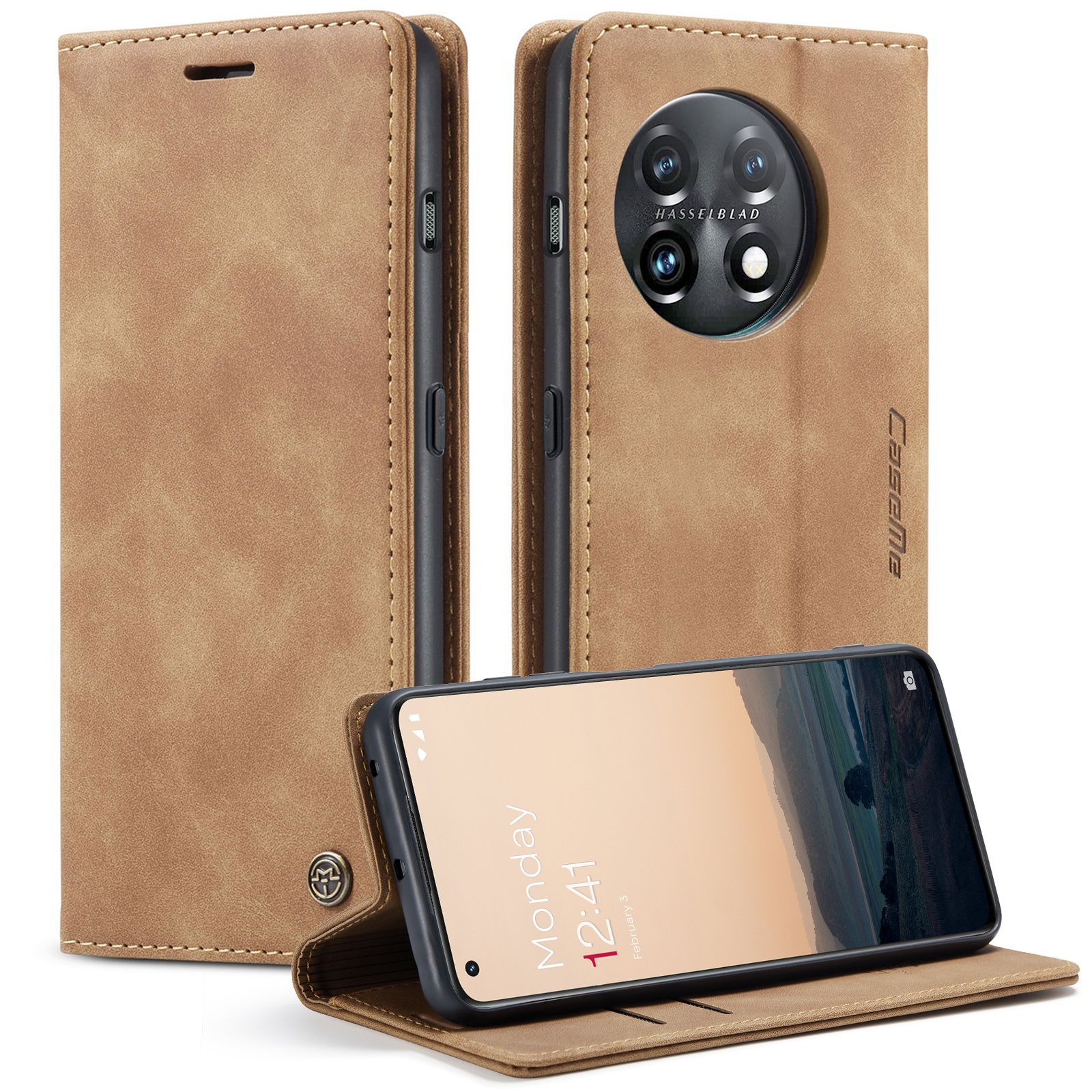 

Telefonschale Der Caseme 013 Serie Für OnePlus 11 5G Magnetic Flip PU Leder Hülle Wallet Stand Cover - Braun, OnePlus 11 5G