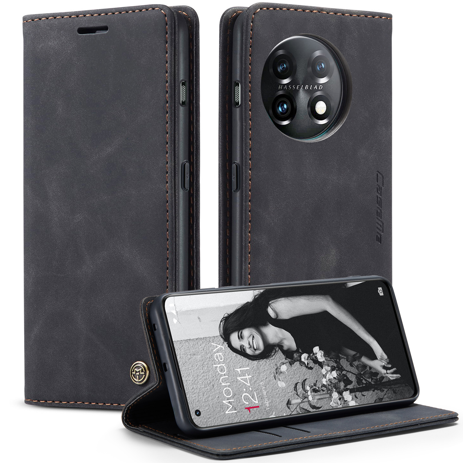 

Telefonschale Der Caseme 013 Serie Für OnePlus 11 5G Magnetic Flip PU Leder Hülle Wallet Stand Cover - Schwarz, OnePlus 11 5G
