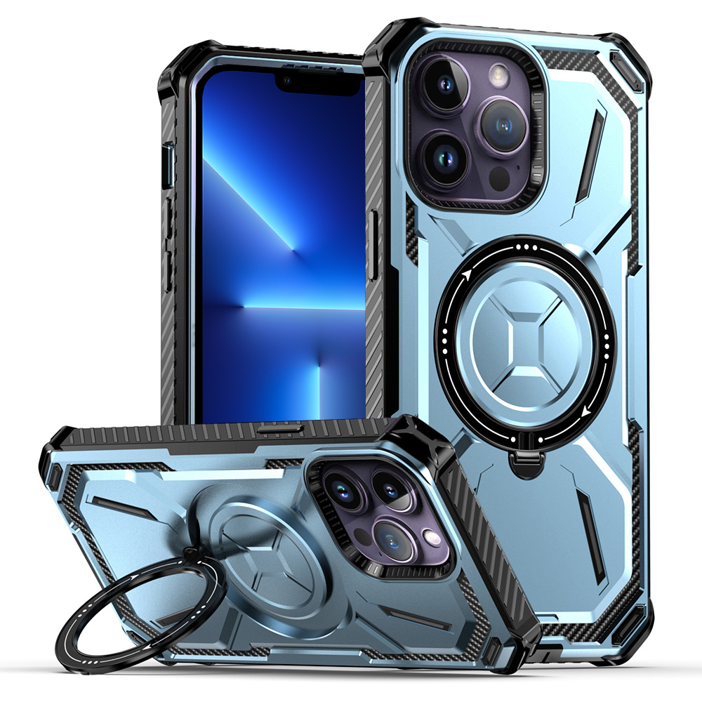 

Für Iphone 13 Pro Max Kickstand Magnetic Case PC+TPU -telefonabdeckung Kompatibel Mit Magsafe - Baby Blau, iPhone 13 Pro Max