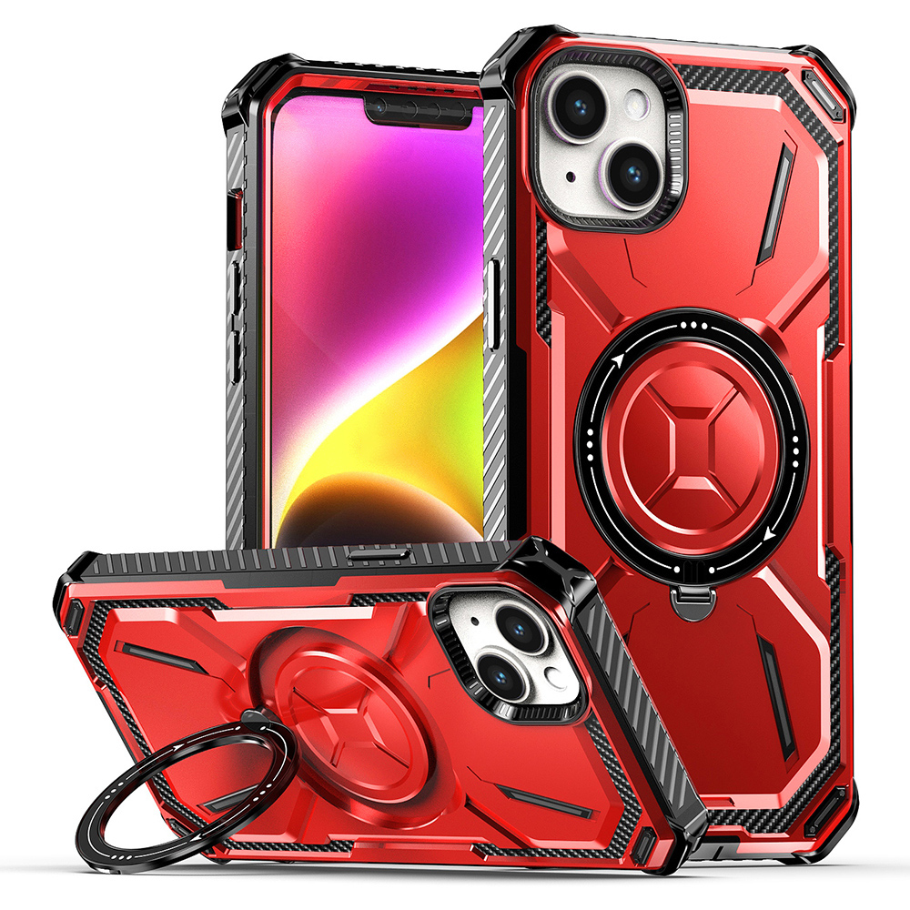 

Für Iphone 14 Plus Kickstand Magnetic Phone Case PC+TPU -telefonabdeckung Kompatibel Mit Magsafe - Rot, iPhone 14 Plus