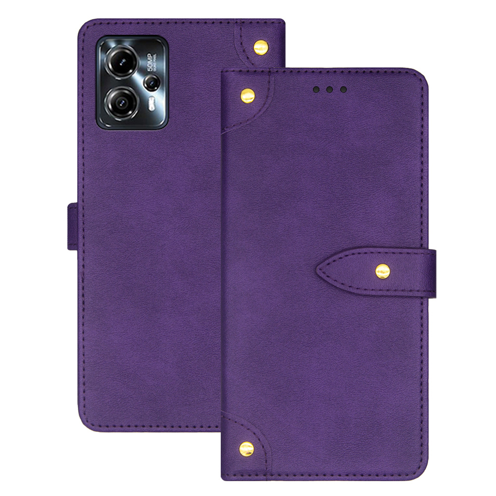 

Idewei Für Motorola Moto G23 4G / Moto G13 4G Magnetische Telefonabdeckungskartenschlitze Telefonständer Hülle - Lila, Motorola Moto G23 4G