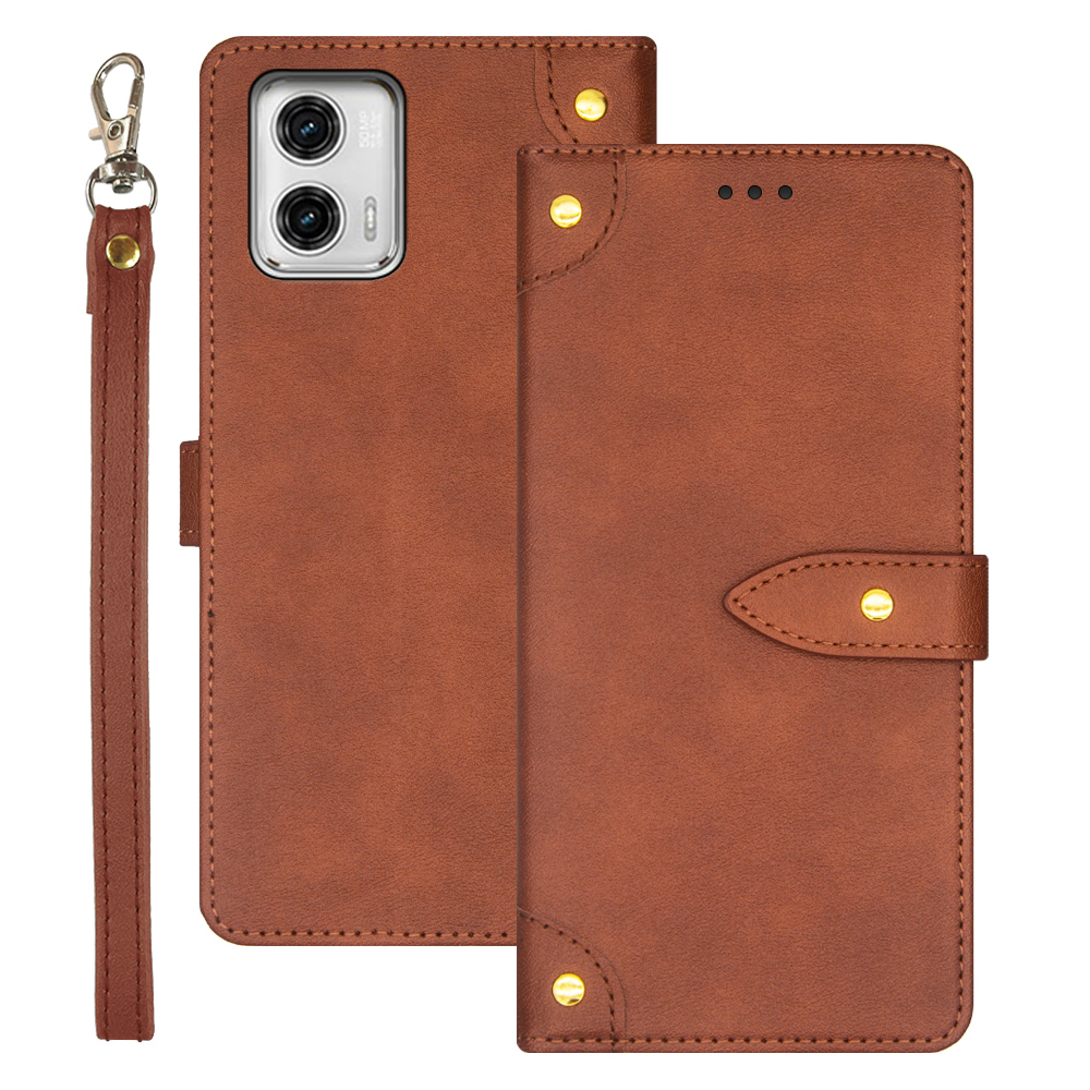 

IDEWEI -mobiltelefonabdeckung Für Motorola Moto G73 5g, Kartensteckplätze PU Leather Stand Handyhülle - Braun, Motorola Moto G73 5G