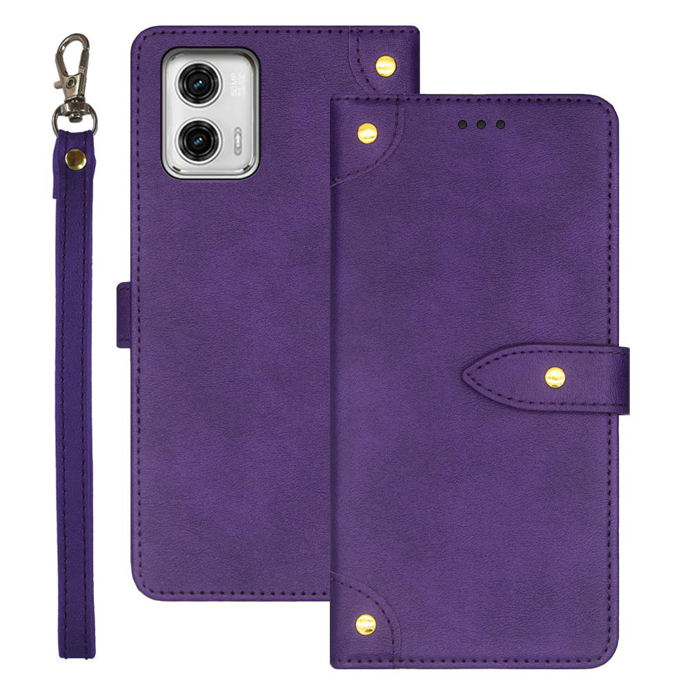 

IDEWEI -mobiltelefonabdeckung Für Motorola Moto G73 5g, Kartensteckplätze PU Leather Stand Handyhülle - Lila, Motorola Moto G73 5G
