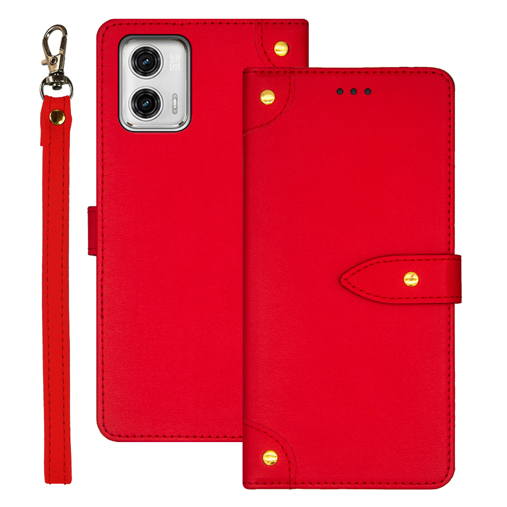 

IDEWEI -mobiltelefonabdeckung Für Motorola Moto G73 5g, Kartensteckplätze PU Leather Stand Handyhülle - Rot, Motorola Moto G73 5G