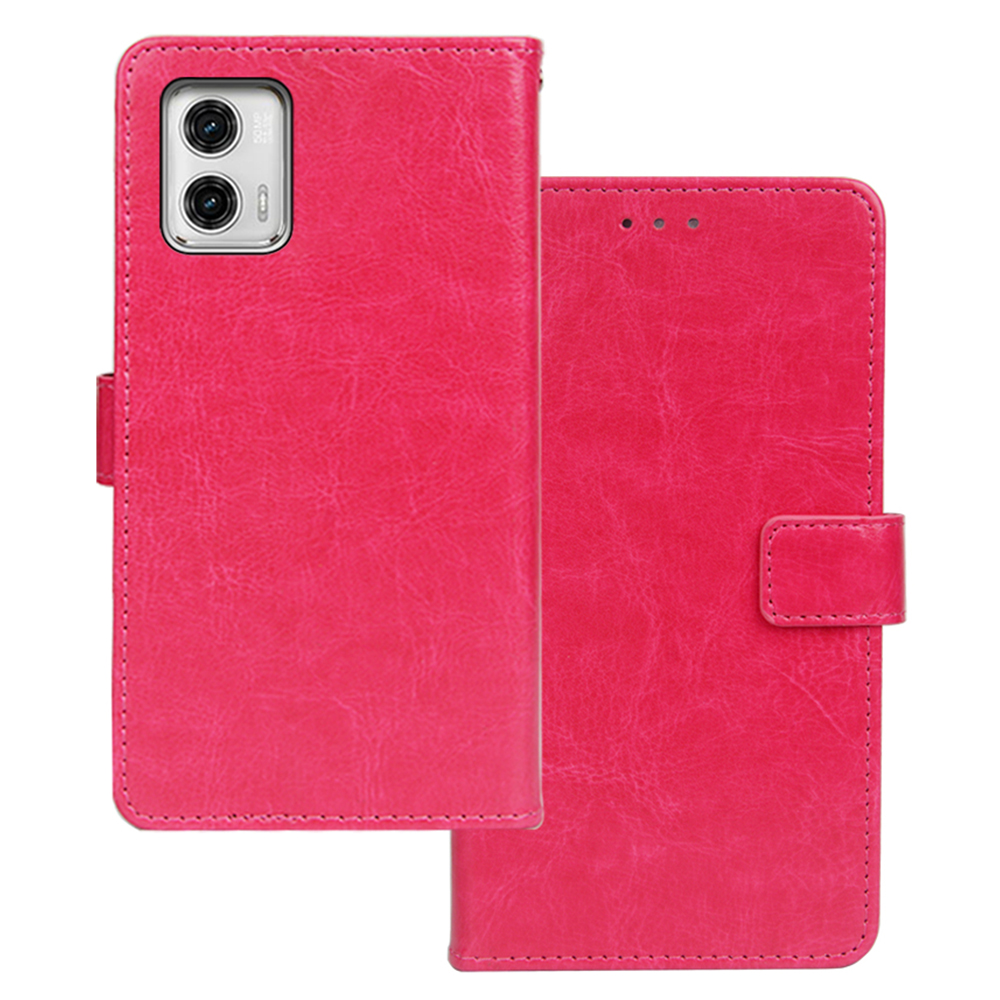 

IDEWEI Für Motorola Moto G73 5G Telefon Brieftaschenabdeckung Verrückte Pferde Textur Lederständer Telefonhülle - Rose, Motorola Moto G73 5G