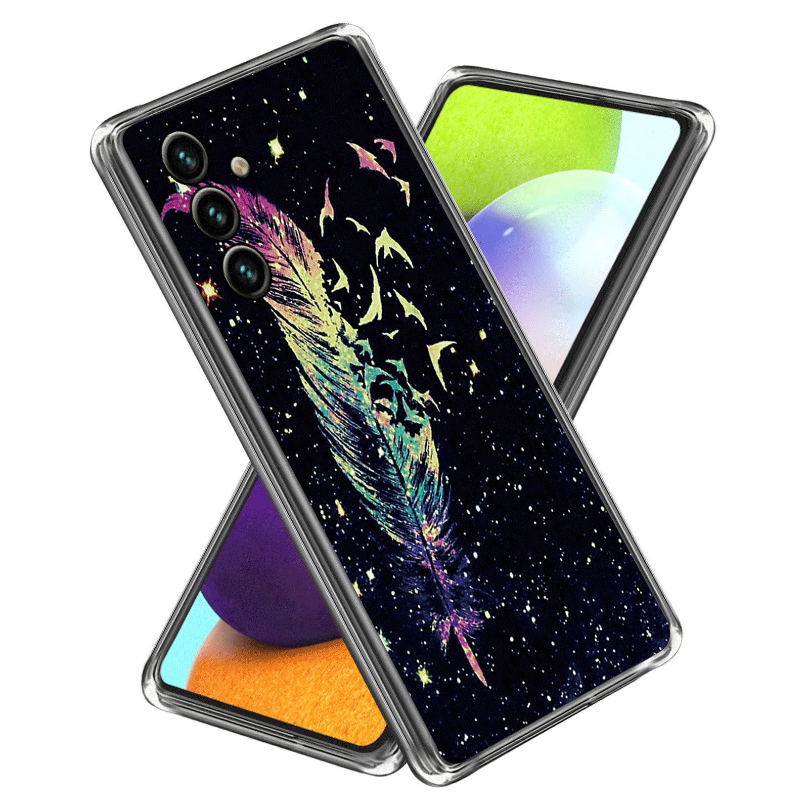 

Slim Telefonkoffer Für Samsung Galaxy A24 4G Deckungsmuster Druck Anti-Fall IMD Tpu-fall - Feder, Galaxy A24 4G