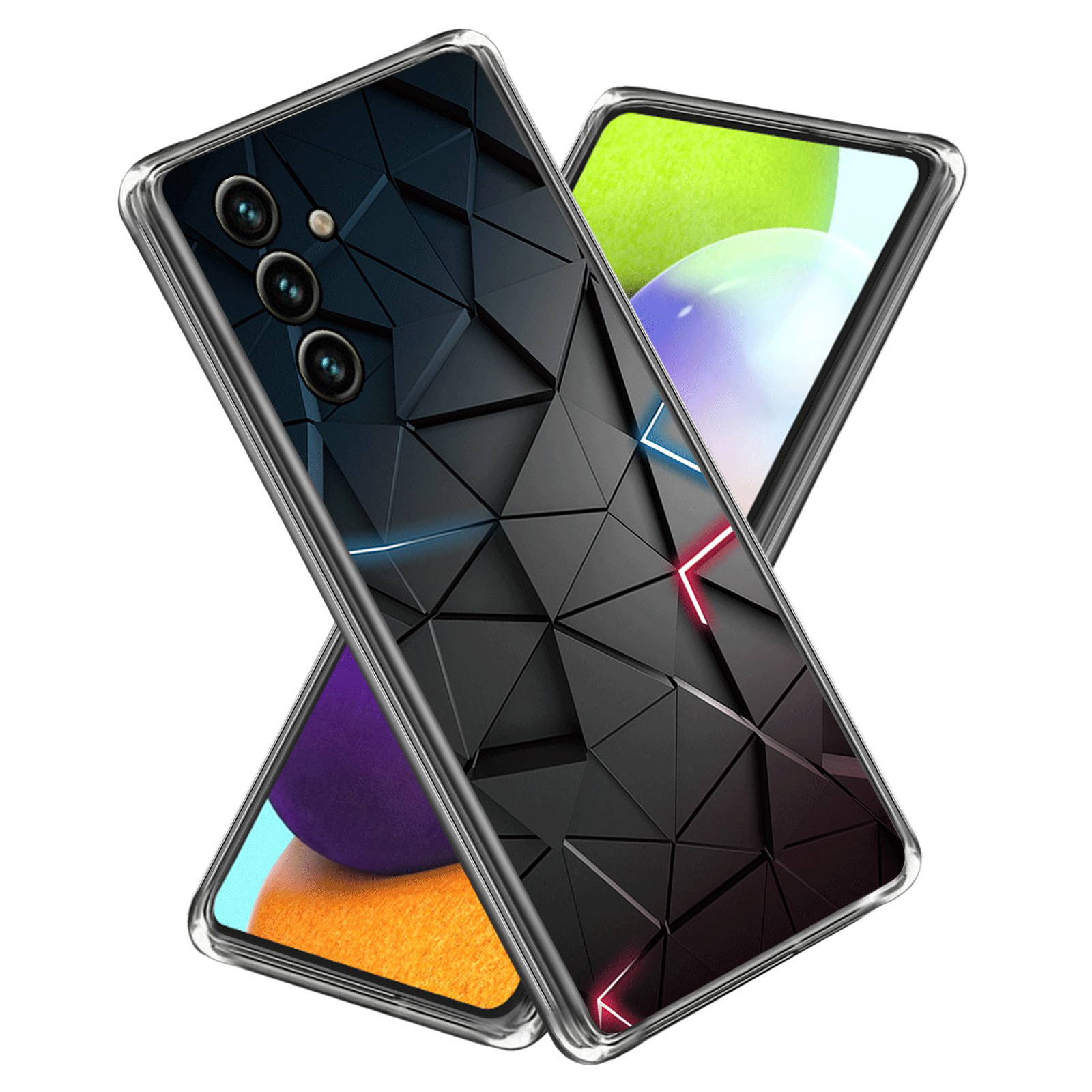 

Schlankes Gehäuse Für Samsung Galaxy A24 4G Soft TPU Telefonabdeckungsmuster Druck Imd Stoßdämpfer Hülle - Schwarzes Dreieck, Galaxy A24 4G