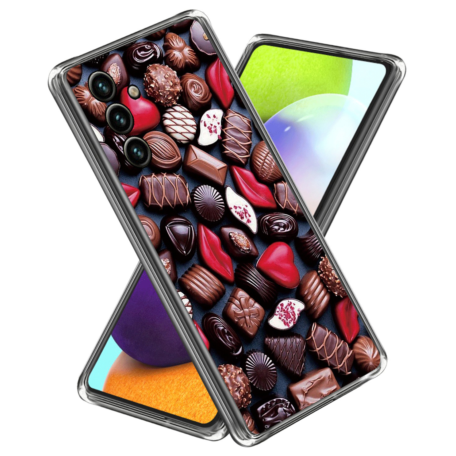 

Für Samsung Galaxy M14 5G Weiche TPU -stoßdämpfung Telefon Fall Muster Druckschalenabdeckung - Kreative Pralinen, Galaxy M14 5G