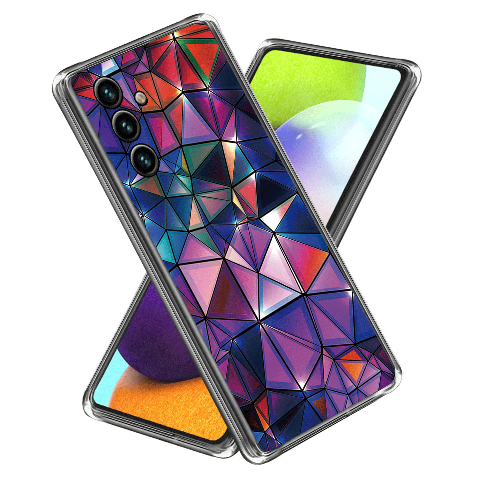 

Für Samsung Galaxy M14 5G Weiche TPU -stoßdämpfung Telefon Fall Muster Druckschalenabdeckung - Dreieck, Galaxy M14 5G
