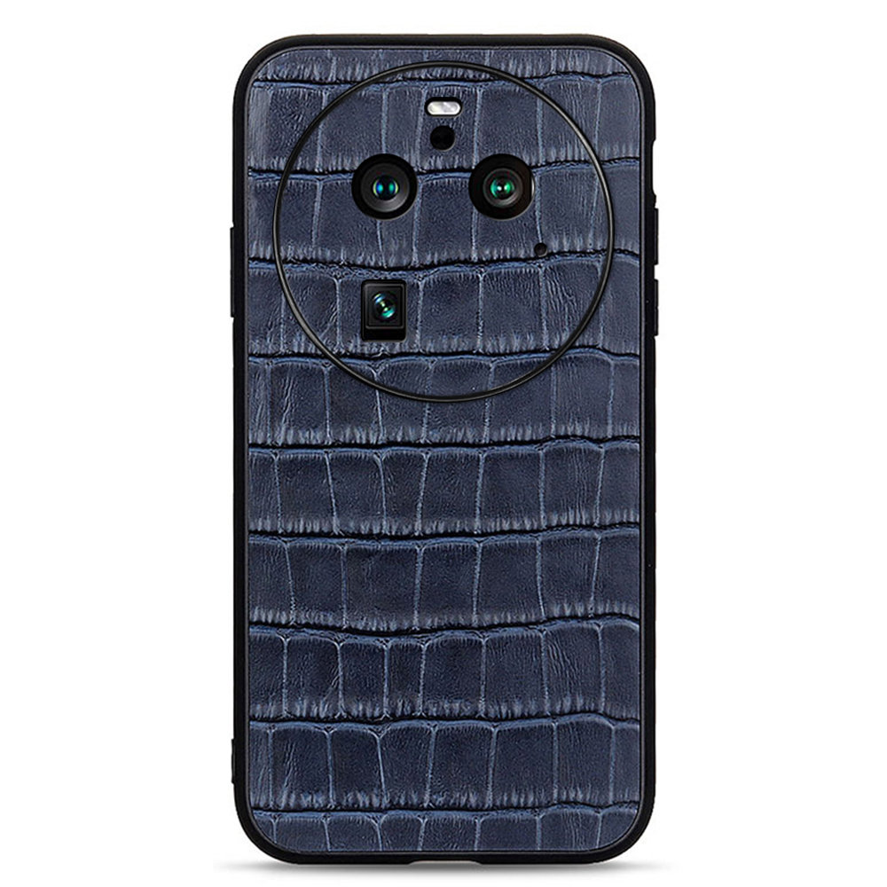

Für Oppo Finden Sie X6 Pro Echtes Lederbeschichtete Tpu-telefonhülle Crocodile Textur Anti-fall-handy-telefonabdeckung - Blau, Oppo Find X6 Pro