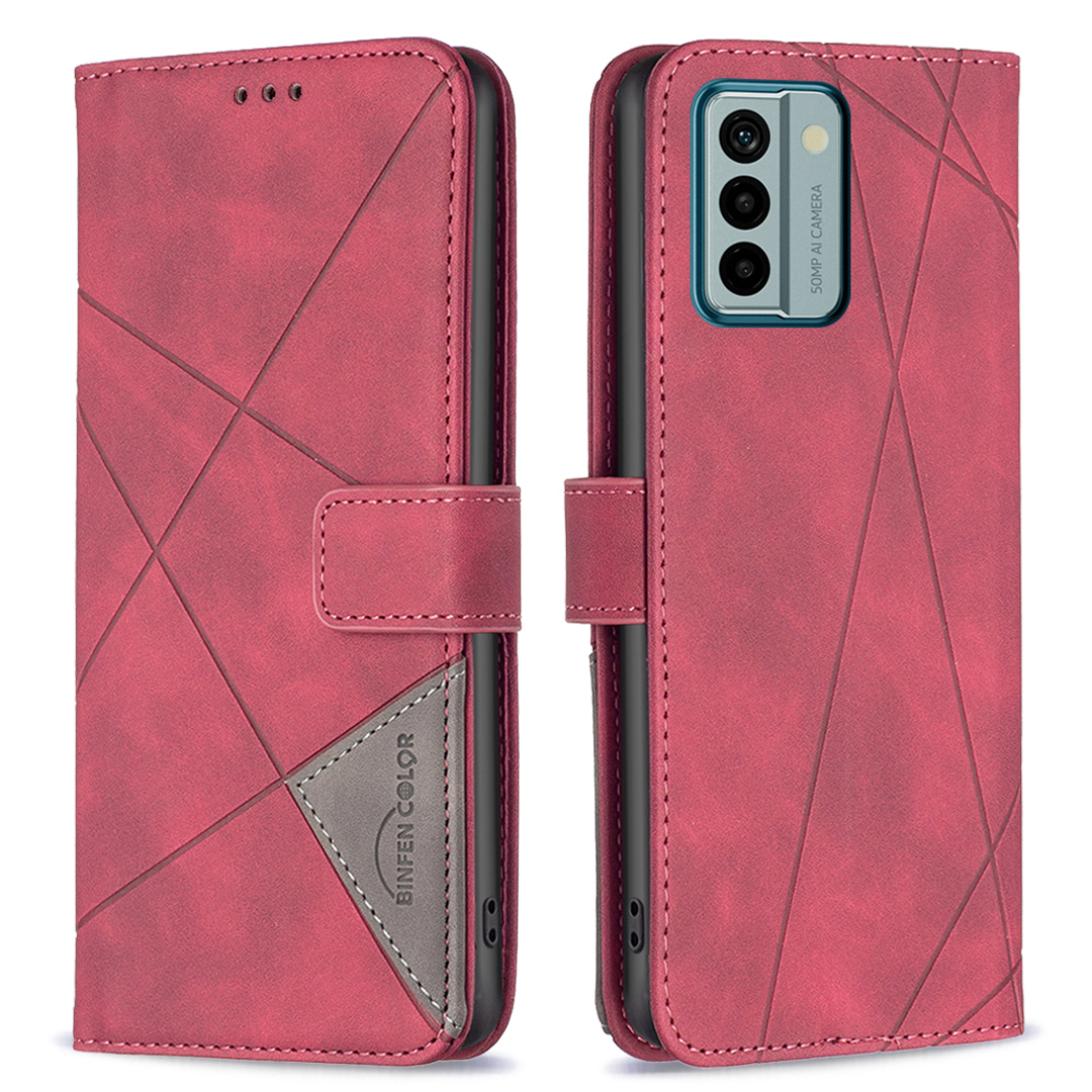 

Binfen Farbe BF05 Für Nokia G22 Folio Flip Geprinktes PU -leder -hülle Wallet Stand Cover - Rot, Nokia G22