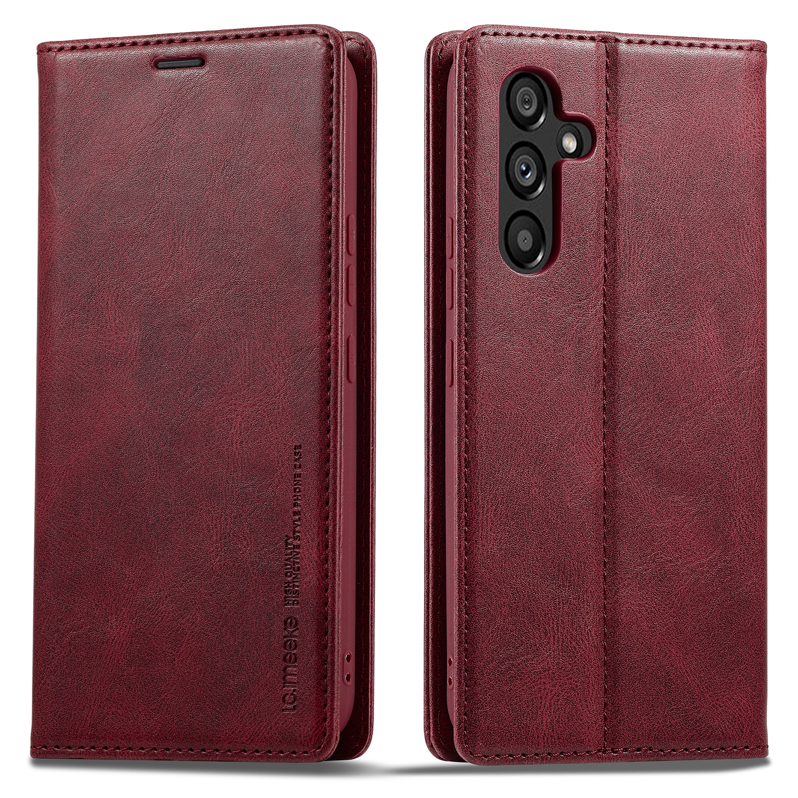 

Lc. Imeeke Für Samsung Galaxy A54 5G PU Leder RFID Blockierende Telefonhülle Wallet Stand Cover - Rot, Galaxy A54 5G