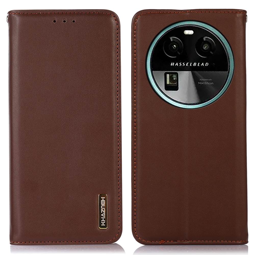

Khazneh RFID Blockierende Telefonhülle Für Oppo Finden Sie X6 Echtes Cowide -lederabdeckung Mit Stand Wallet - Braun, Oppo Find X6