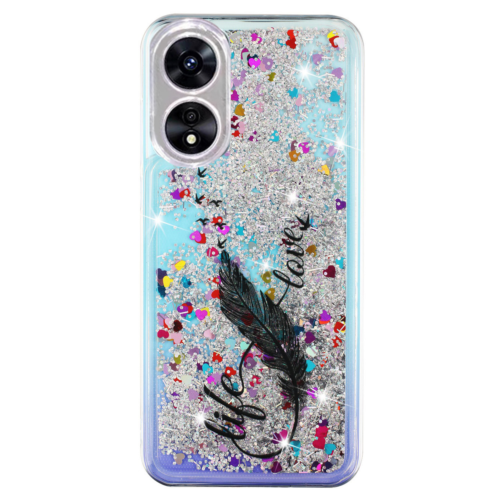 

Für Oppo A17 4g / A17k 4G Quicksand Telefonkoffer-präds-muster Anti-drop-telefon Tpu-abdeckung - Feder, Oppo A17 4G