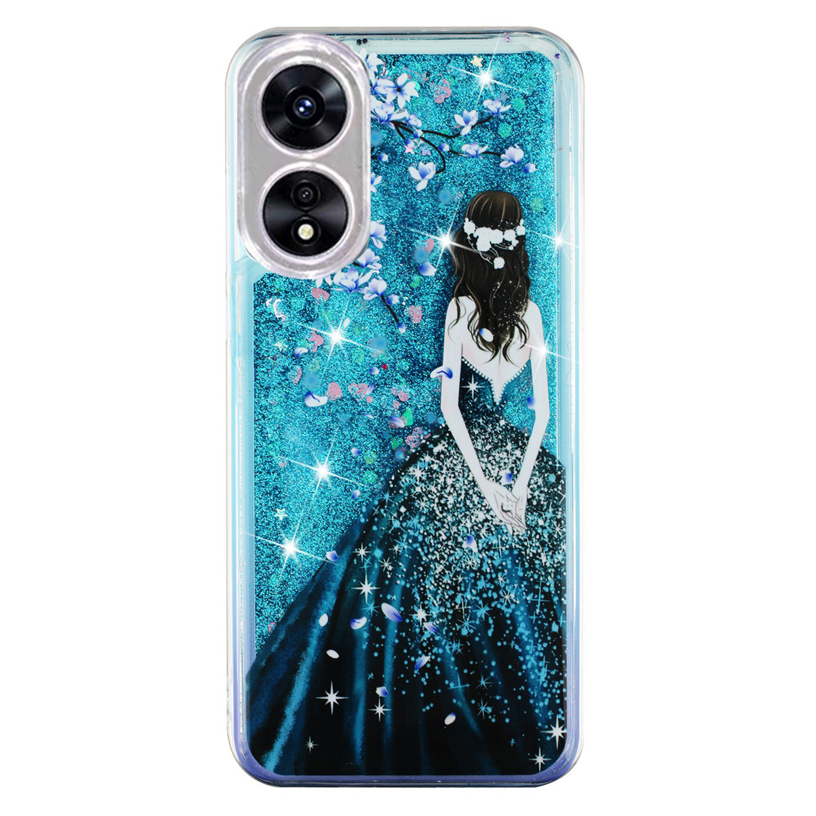 

Für Oppo A17 4g / A17k 4G Quicksand Telefonkoffer-präds-muster Anti-drop-telefon Tpu-abdeckung - Blaues Mädchen, Oppo A17 4G