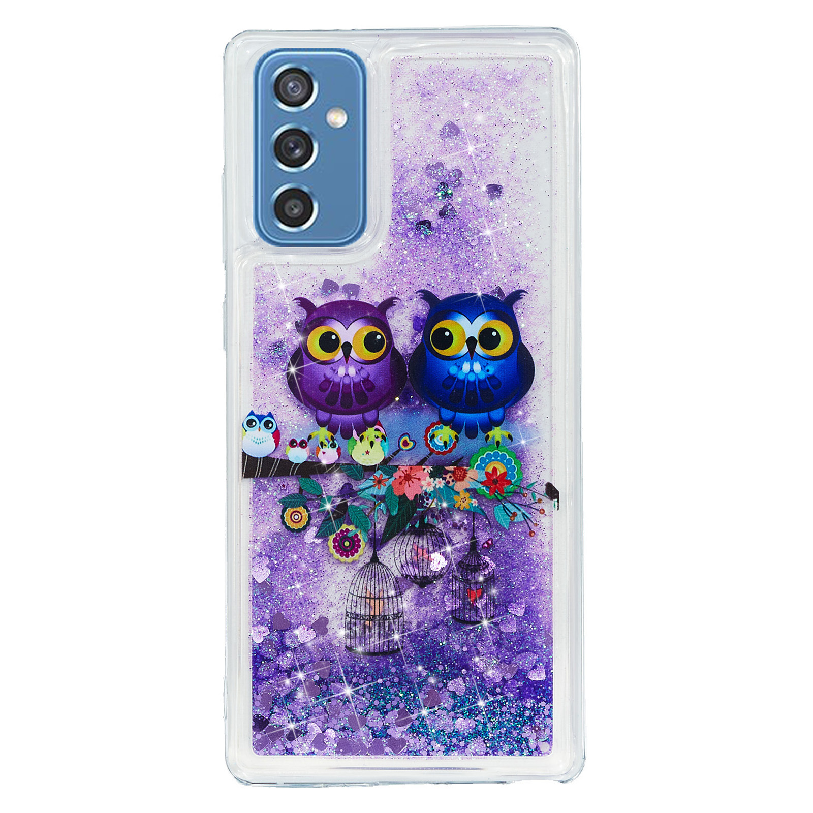 

Für Samsung Galaxy A34 5G Soft TPU Flüssige TPU Quicksand Phone Hülle Mobiltelefonabdeckung - Zwei Eulen, Galaxy A34 5G