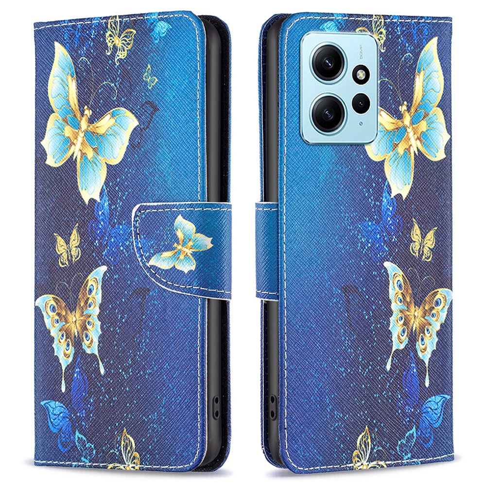 

Binfen -farbe Für Xiaomi Redmi Note 12 4G Muster Druck Lederständer Telefonhülle Brieftaschenabdeckung - Goldene Schmetterlinge, Xiaomi Redmi Note 12 4G
