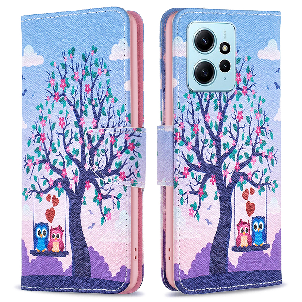 

Binfen -farbe Für Xiaomi Redmi Note 12 4G Muster Druck Lederständer Telefonhülle Brieftaschenabdeckung - Zwei Eulen, Xiaomi Redmi Note 12 4G