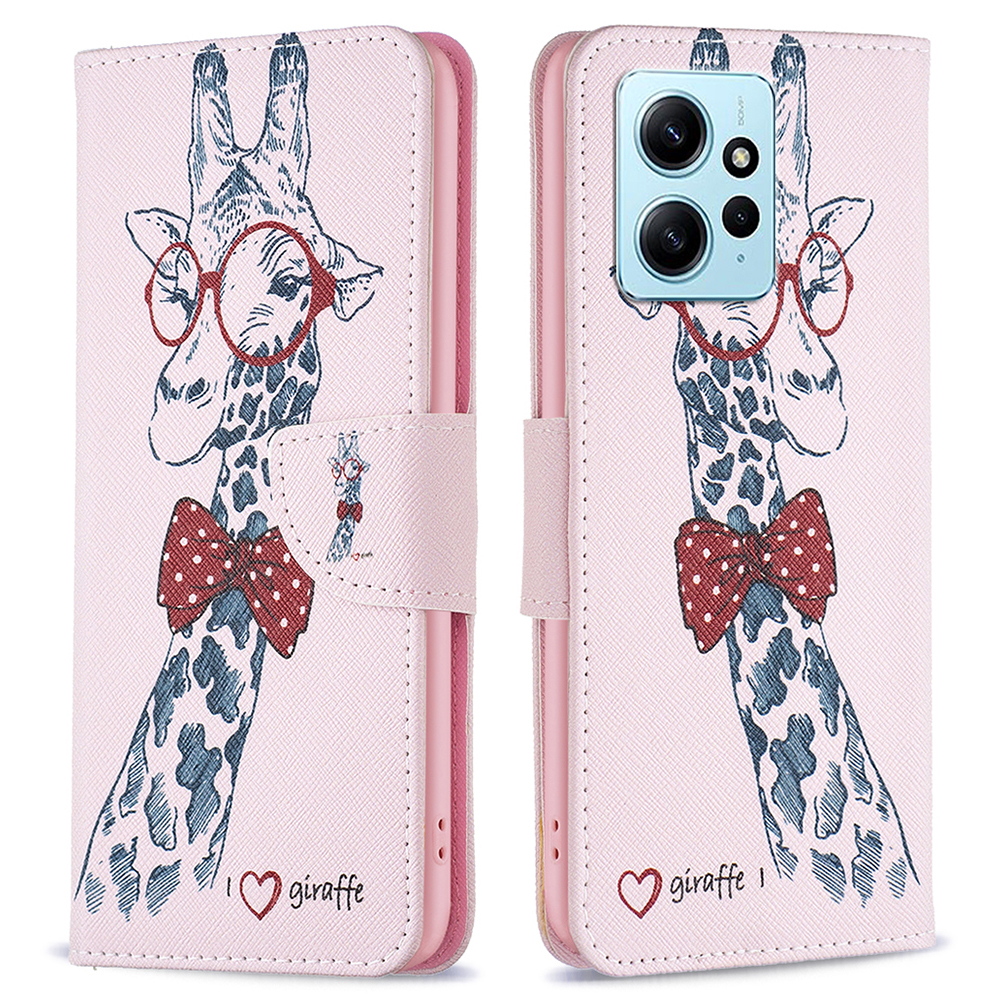 

Für Xiaomi Redmi Hinweis 12 4G Anti-drogen-muster Druckphase PU Leder-brieftasche Abdeckung - Giraffe, Xiaomi Redmi Note 12 4G