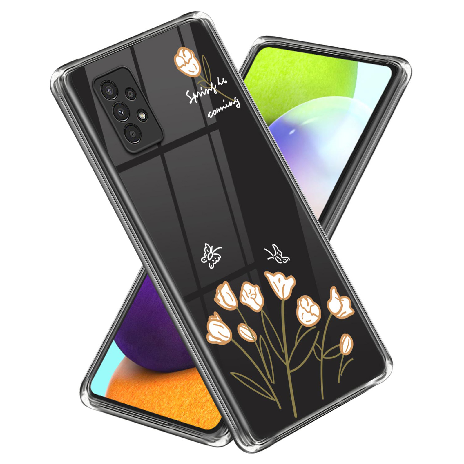 

Für Samsung Galaxy A13 4G Drop Protection Soft TPU -fallmuster -druckung Telefonabdeckung - Blume Und Schmetterling, Galaxy A13 4G