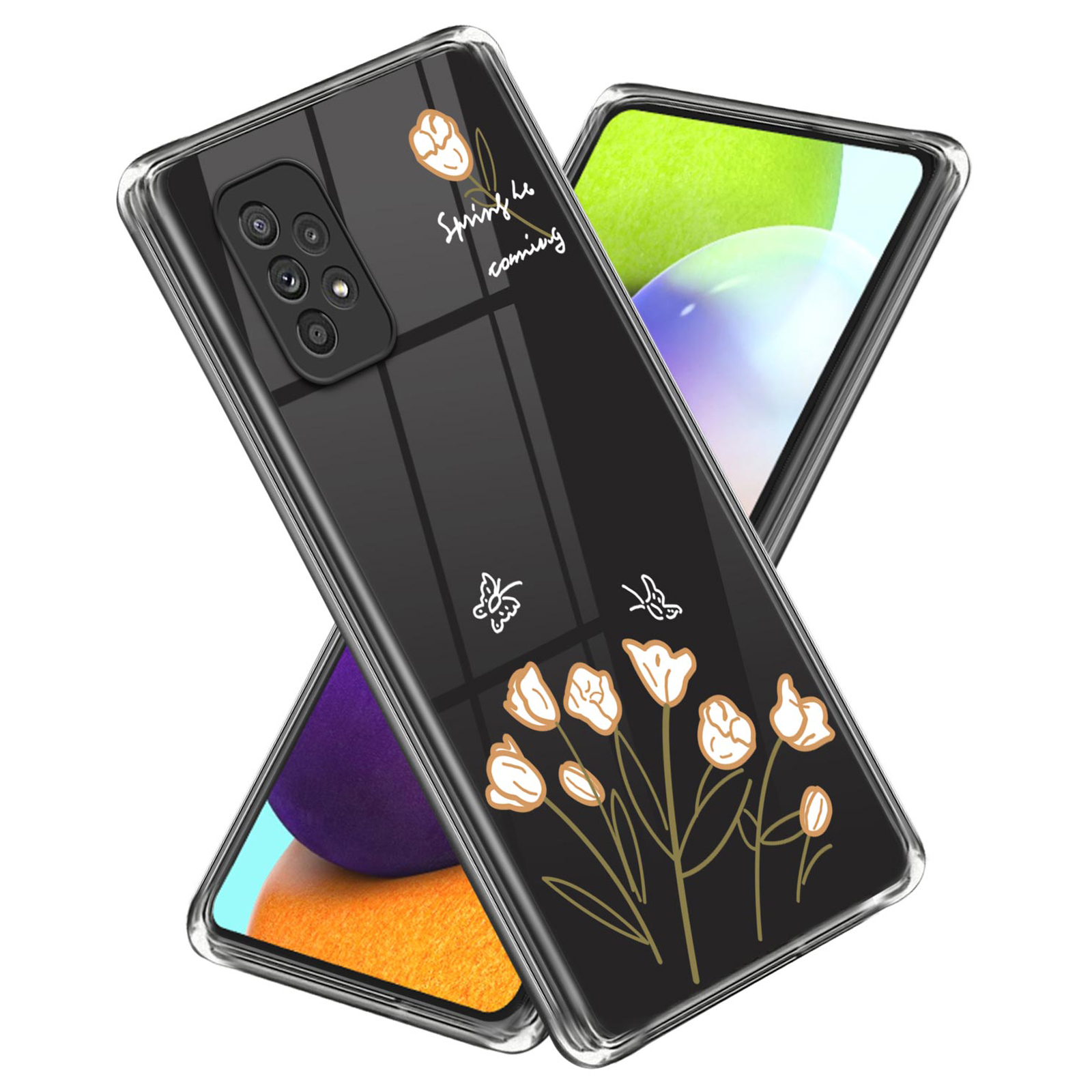 

Für Samsung Galaxy A33 5G Muster Druckphase Case Soft TPU Slim Fit Deckung - Blume Und Schmetterling, Samsung Galaxy A33 5G