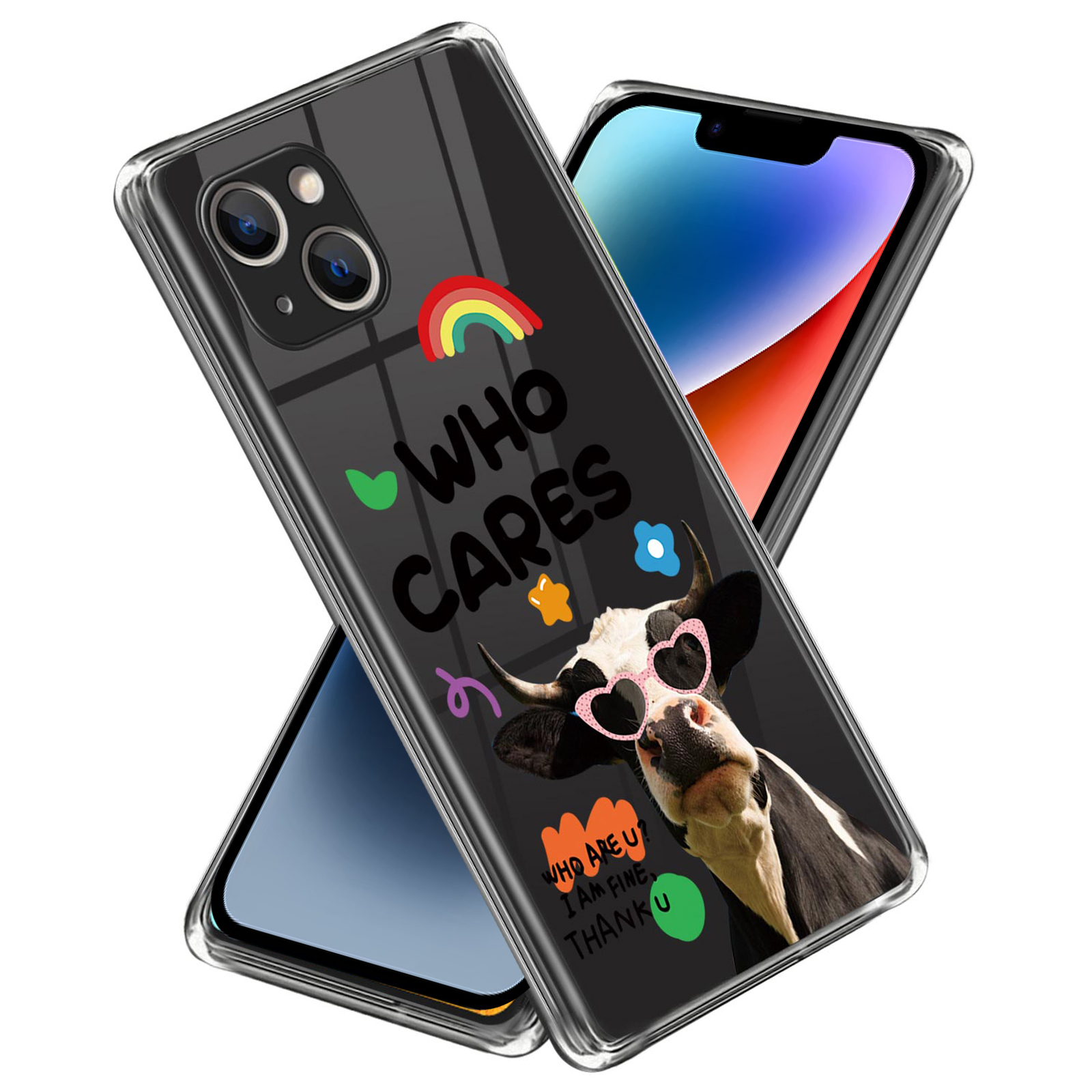 

Musterdruckphase Für Iphone 14, Anti-drop-tpu-mobiel-telefonabdeckung - Kuh / Wen Interessiert Das, iPhone 14