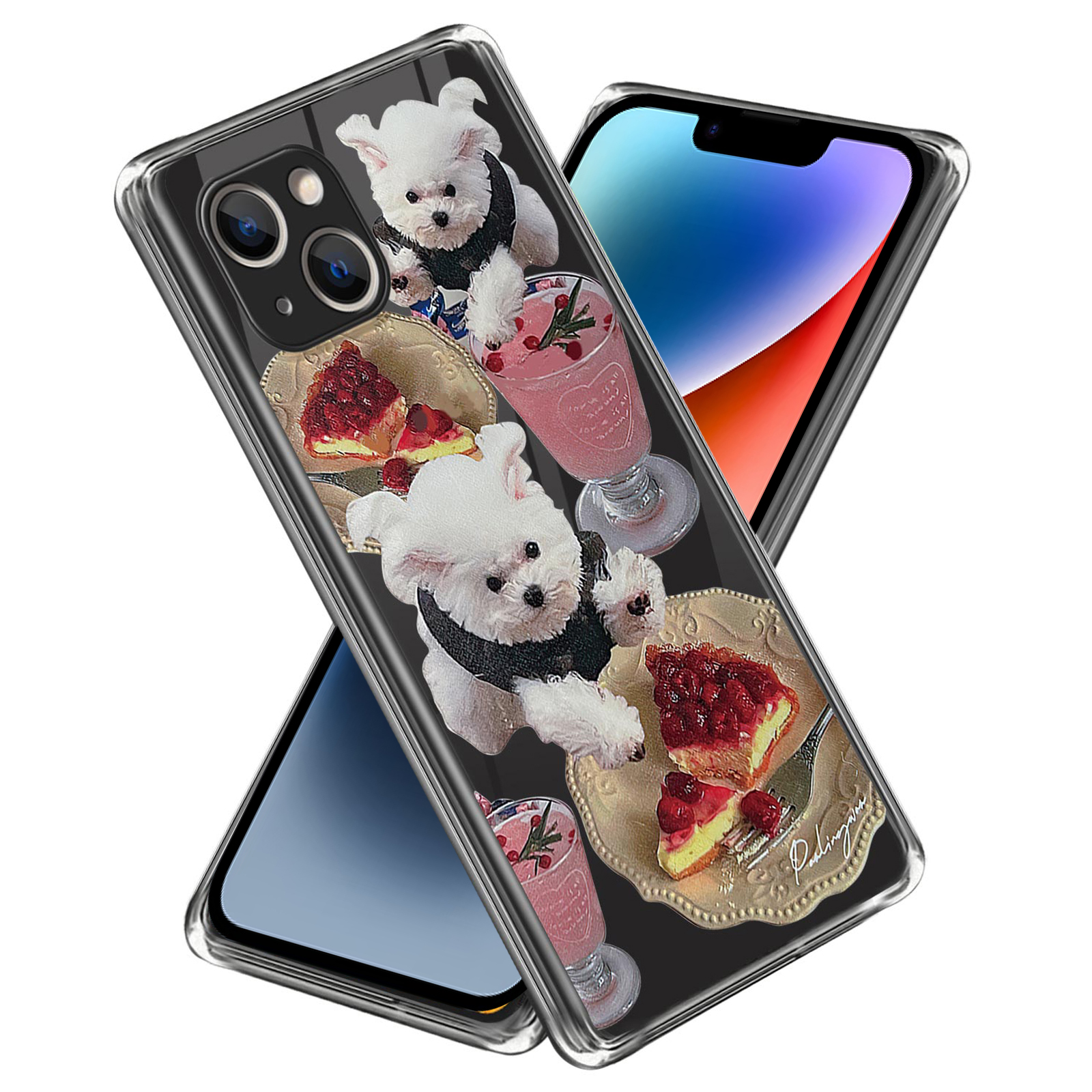 

Musterdruckphase Für Iphone 14, Anti-drop-tpu-mobiel-telefonabdeckung - Hund / Nachtisch, iPhone 14