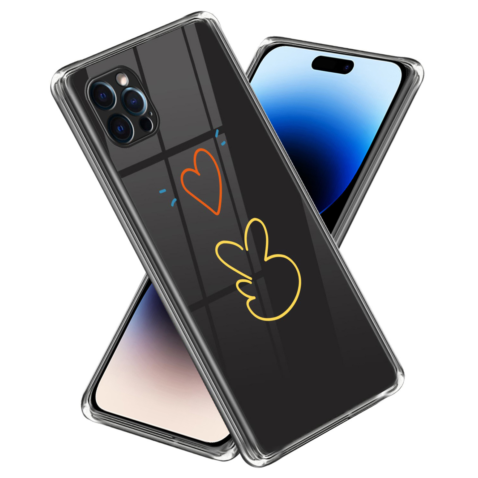 

Für Das Iphone 14 Pro-muster-druck-telefon Deckung Anti-kratzer Flexible Tpu-telefonhülle - Liebesherz, iPhone 14 Pro