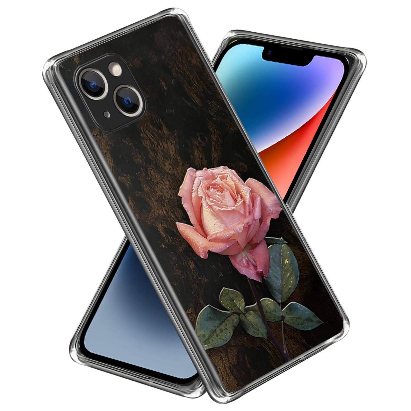 

For iPhone 14 Plus Soft TPU Phone Case Pattern Printing Protective Mobile Phone Cover - Rose, iPhone 14 Plus