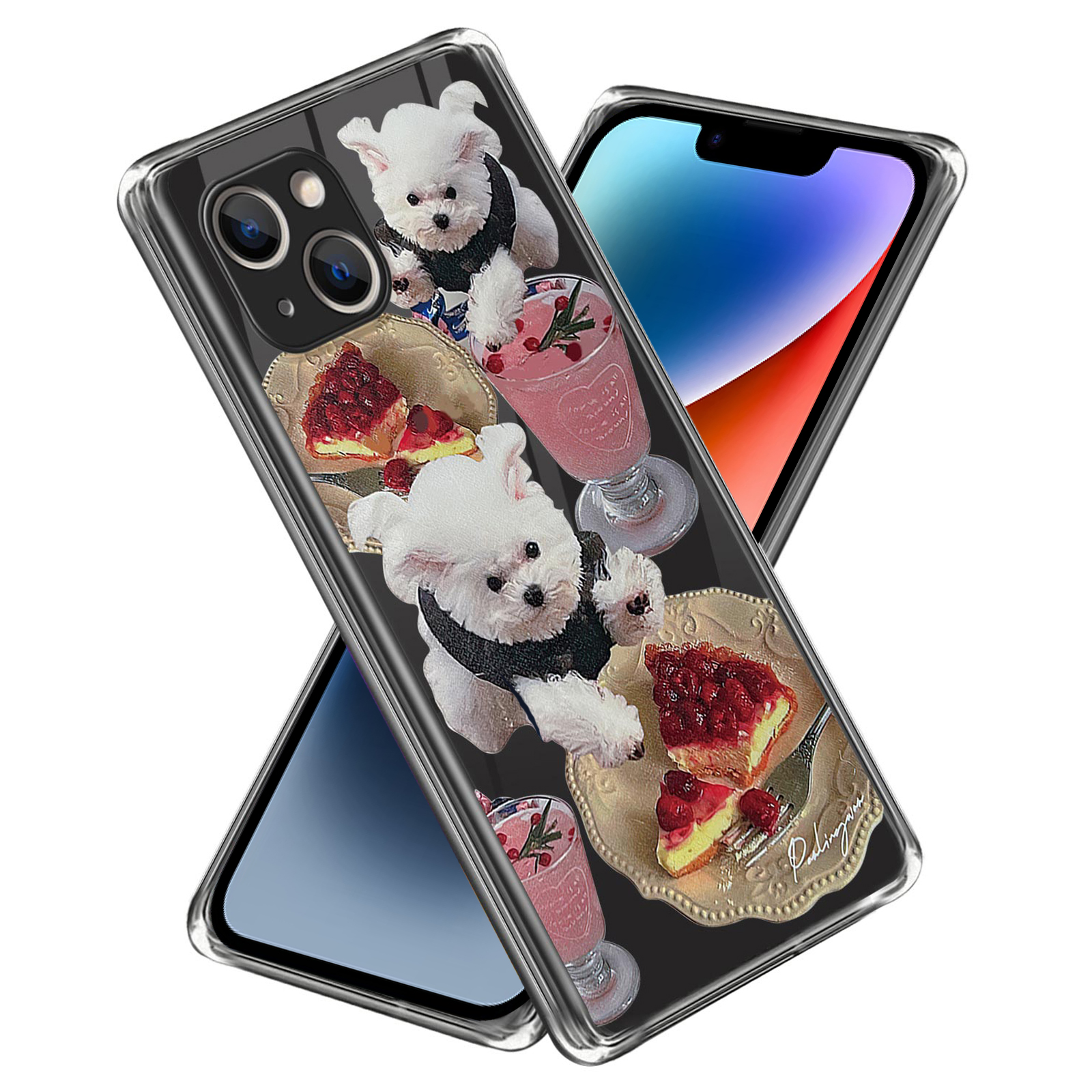 

For iPhone 14 Plus Soft TPU Phone Case Pattern Printing Protective Mobile Phone Cover - Dog / Dessert, iPhone 14 Plus