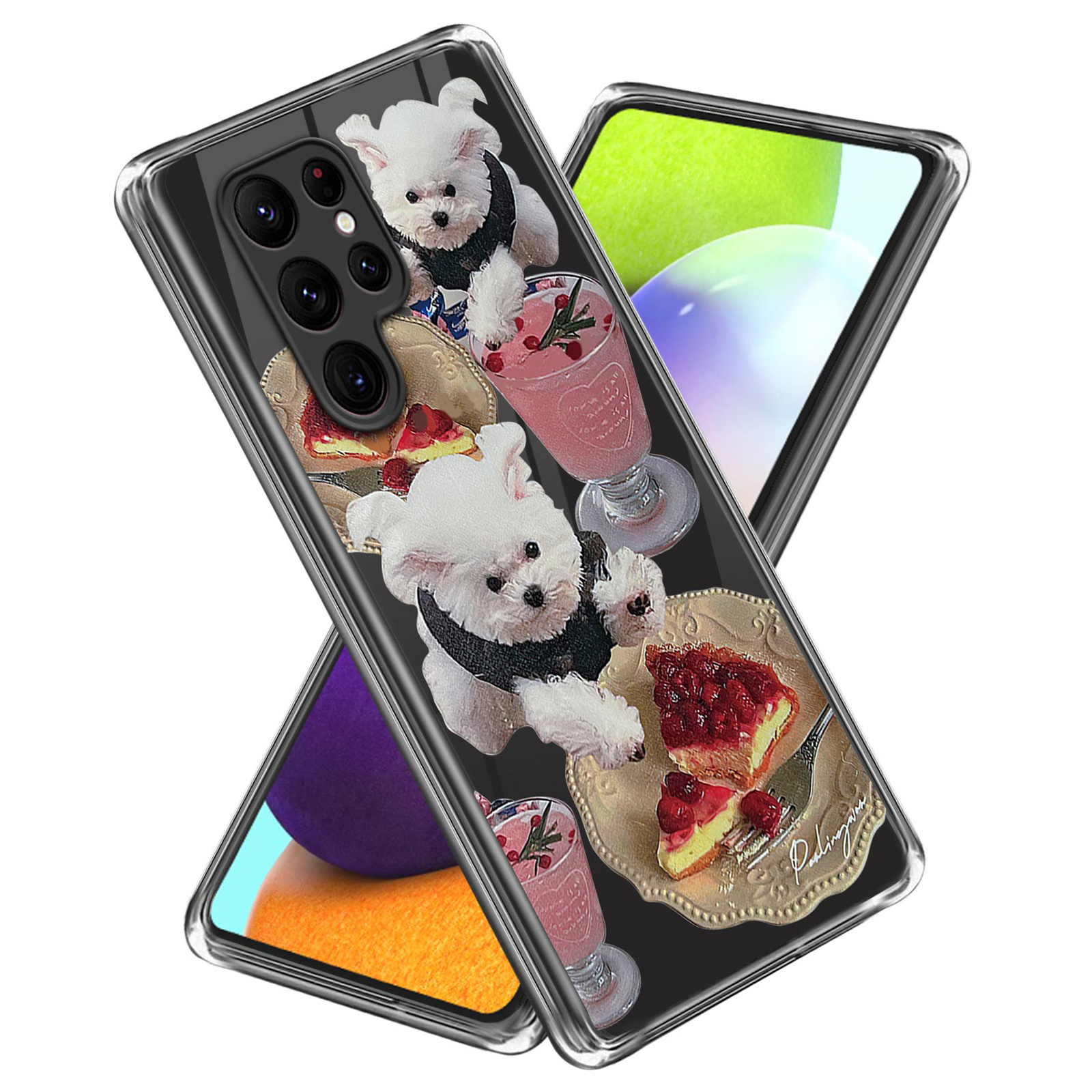 

For Samsung Galaxy S23 Ultra Pattern Printing Phone TPU Case Cell Phone Cover - Dog / Dessert, Galaxy S23 Ultra