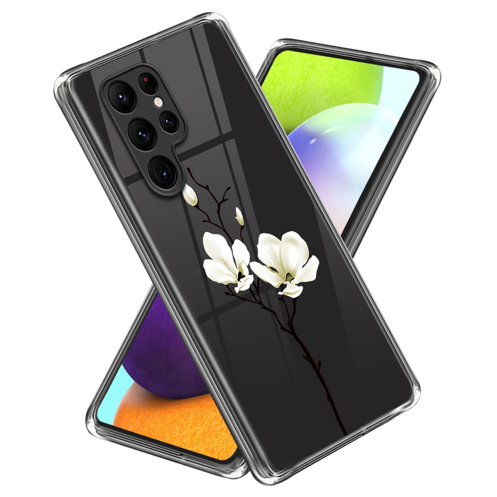 

For Samsung Galaxy S23 Ultra Pattern Printing Phone TPU Case Cell Phone Cover - Magnolia, Galaxy S23 Ultra