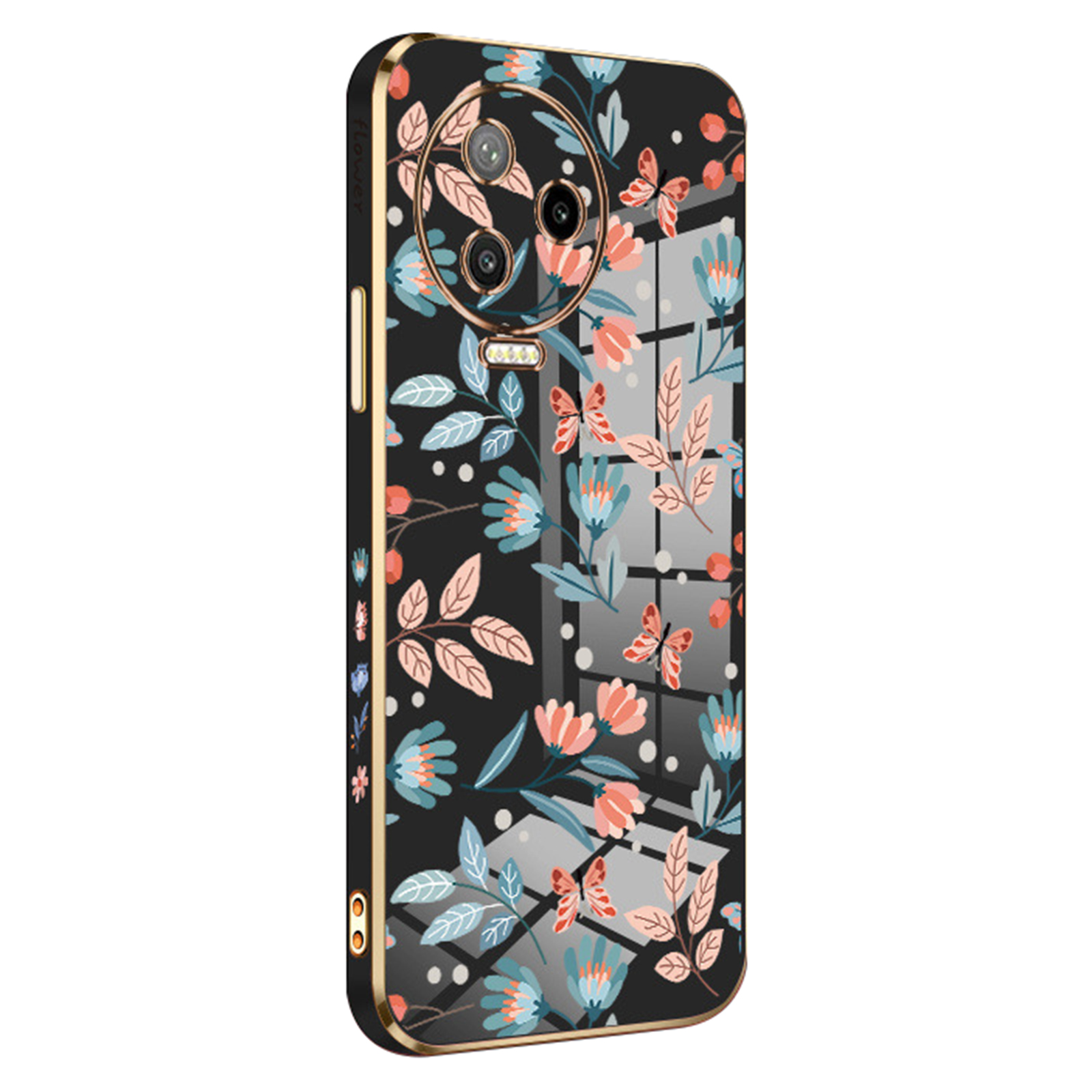 

Rzants Für Infinix Hinweis 12 Pro 4g Blumen Schmetterling Muster TPU -fall Präzise Ausschnitte Elektroplierende Telefonabdeckung - Schwarz, Infinix Note 12 Pro 4G