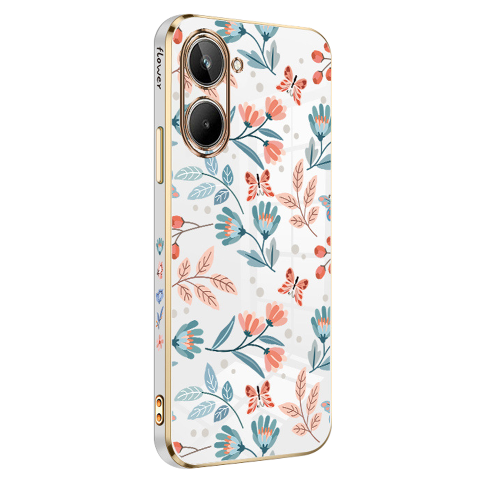

Rzants Für Realme 10 4G Weiche TPU -elektroplatten -telefonhülle Blüten Schmetterlingsmuster Mobiltelefonabdeckung - Weiss, Realme 10 4G