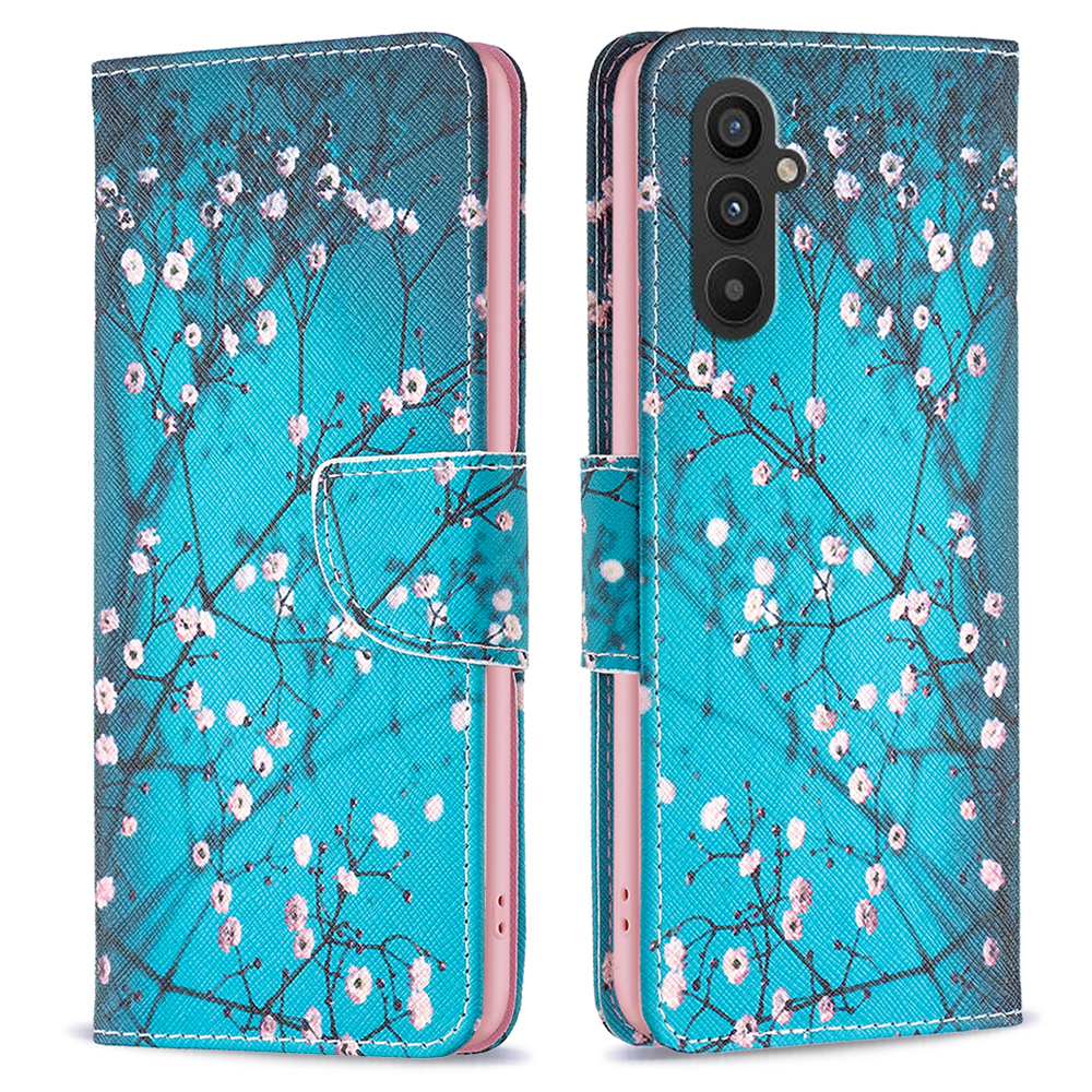 

Für Samsung Galaxy A24 4G Muster Druck Anti-drop-telefonhülle PU Leder Brieftasche Cover - Pflaumenblüte, Galaxy A24 4G